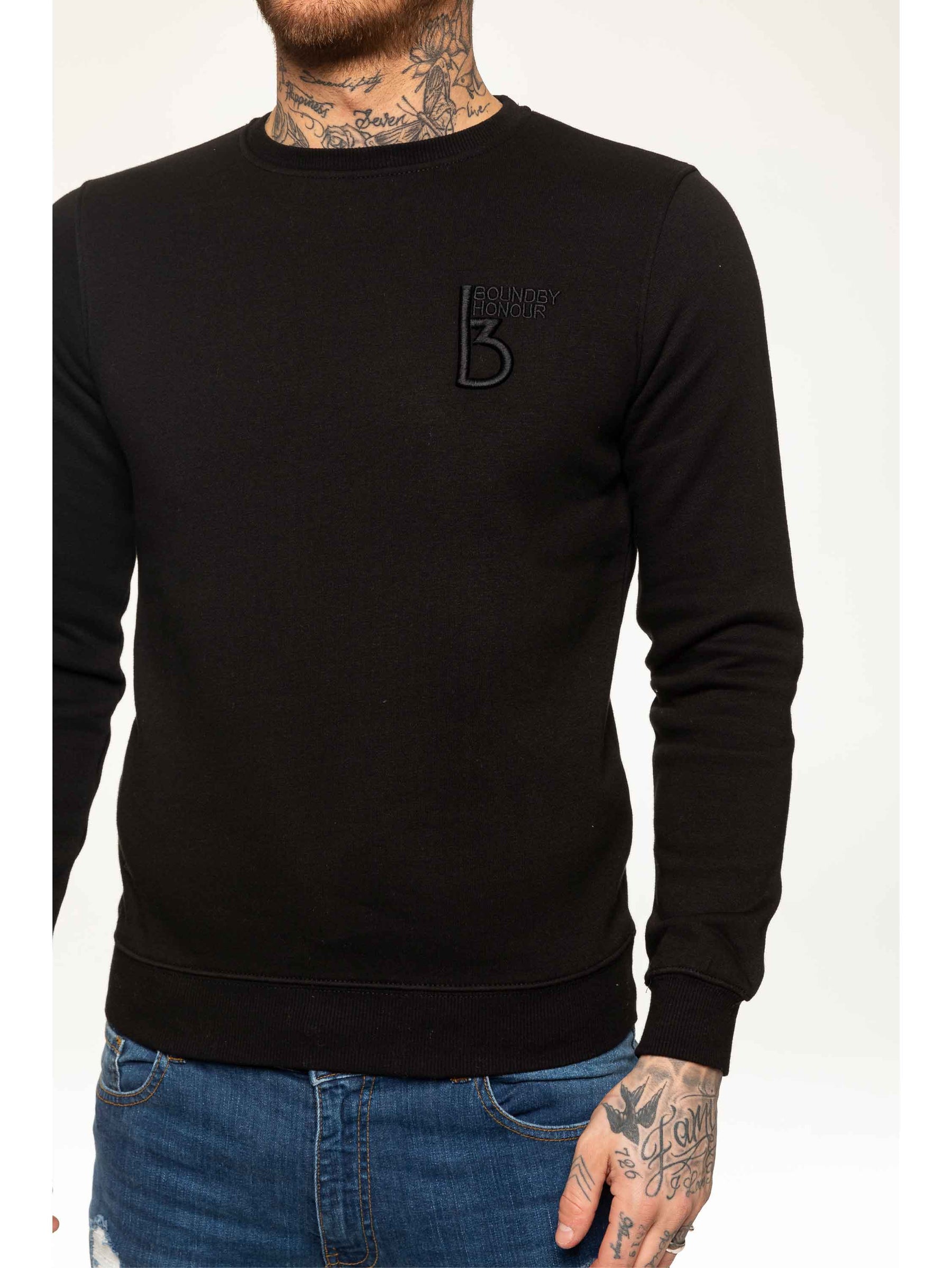 SWT055 Copy of BBH Mens Plain Sweatshirt Crew Neck Jersey Fleece | Bound By Honour Bound By Honour RAWDENIM