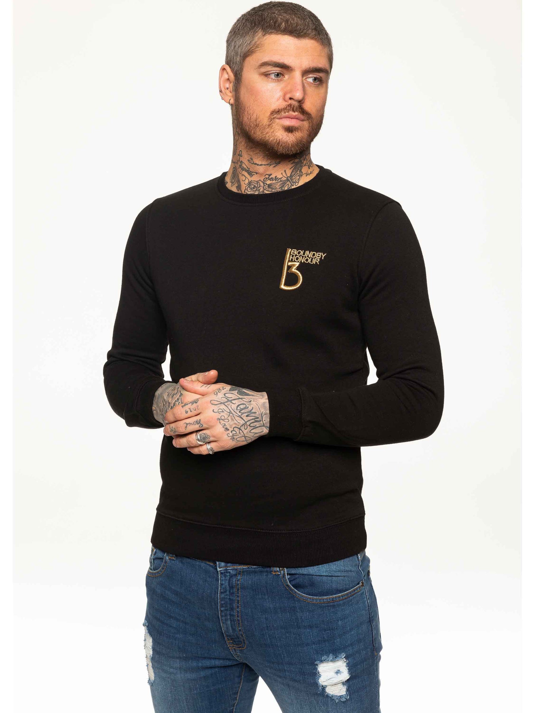 SWT055 Copy of BBH Mens Plain Sweatshirt Crew Neck Jersey Fleece | Bound By Honour Bound By Honour RAWDENIM