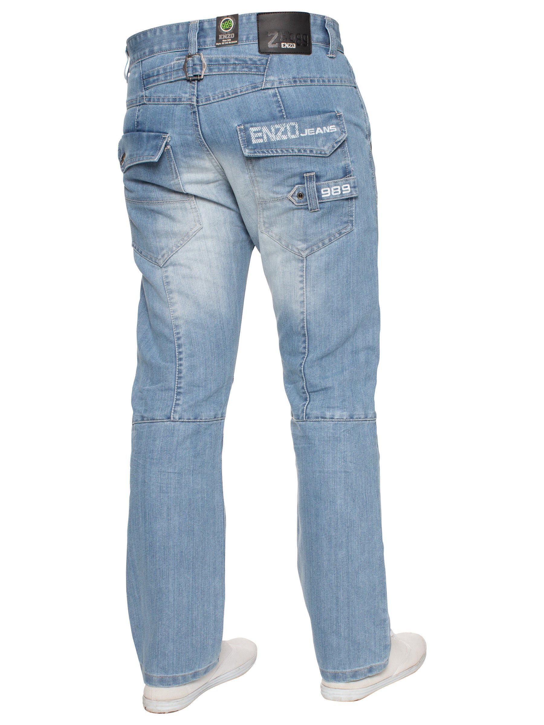 MIGUEL Enzo Mens Miguel Straight Leg Denim Jeans ENZO RAWDENIM