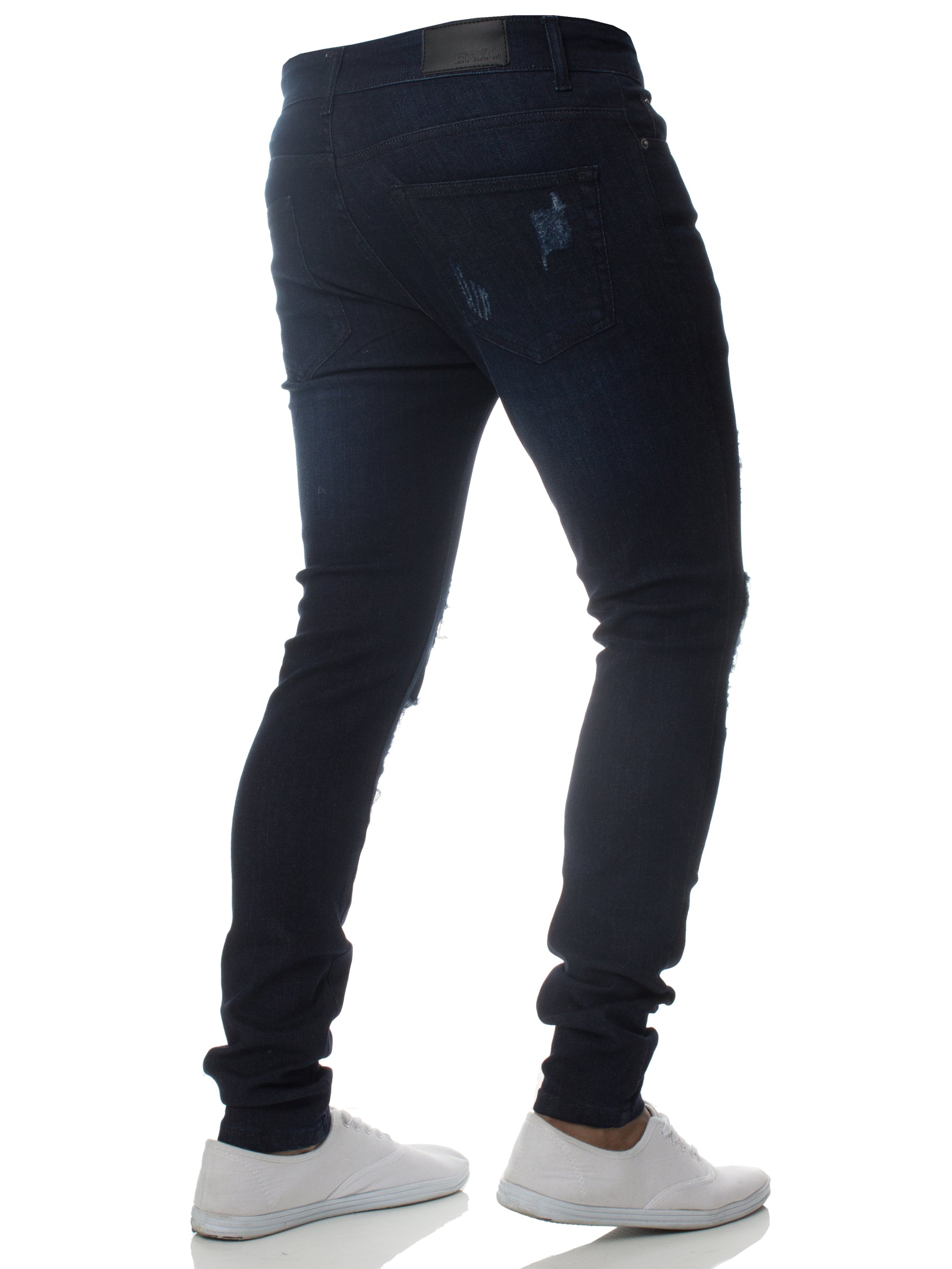 EZ376 Mens Denim Ripped Denim Jeans lsw | Enzo Designer Menswear ENZO RAWDENIM