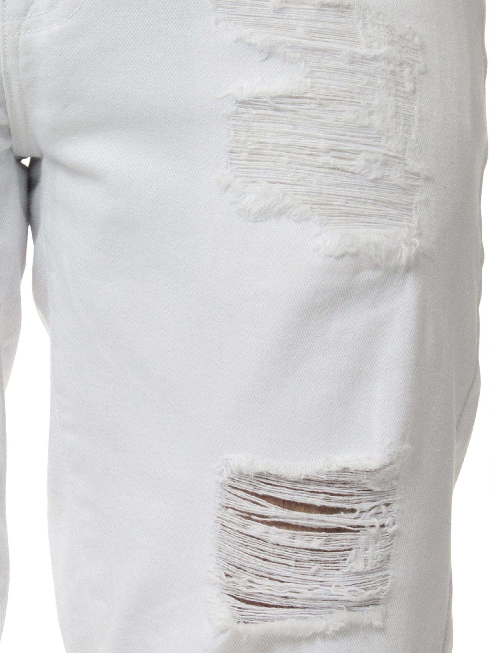 EZS383 Copy of Mens Denim Skinny Fit Distressed Shorts | Enzo Designer Menswear ENZO RAWDENIM