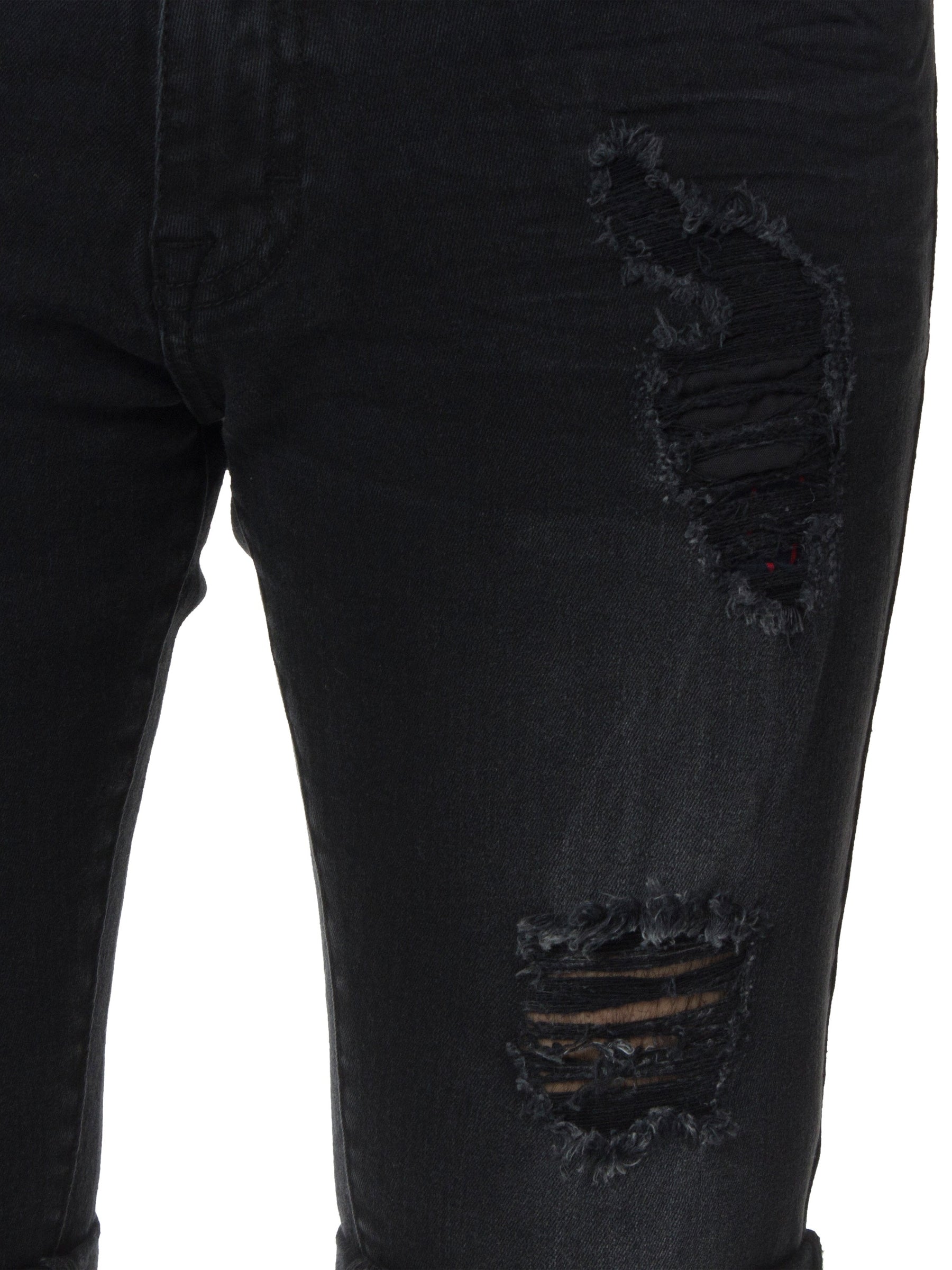 EZS383 Copy of Mens Denim Skinny Fit Distressed Shorts | Enzo Designer Menswear ENZO RAWDENIM