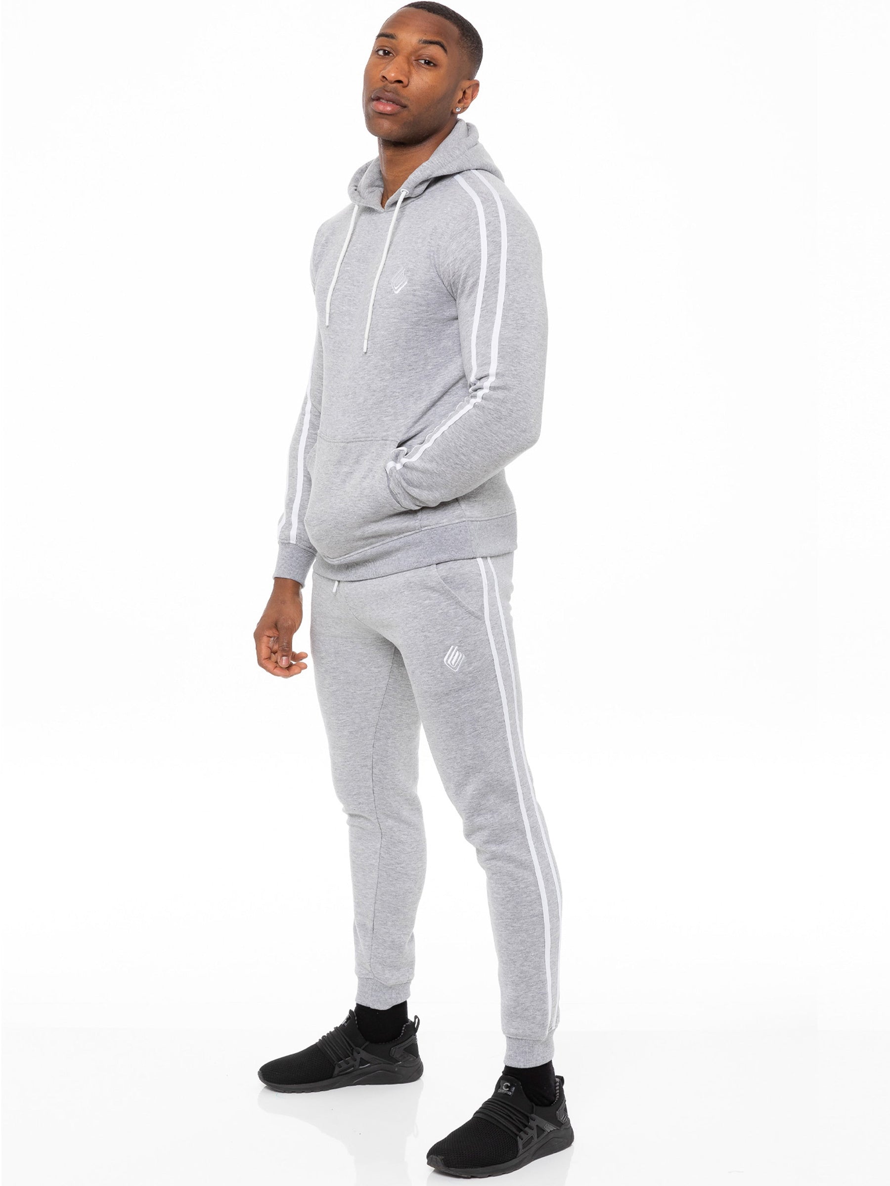 EZOHD584T Copy of Mens Striped Fleece Pullover Hoody | Enzo Designer Menswear ENZO RAWDENIM
