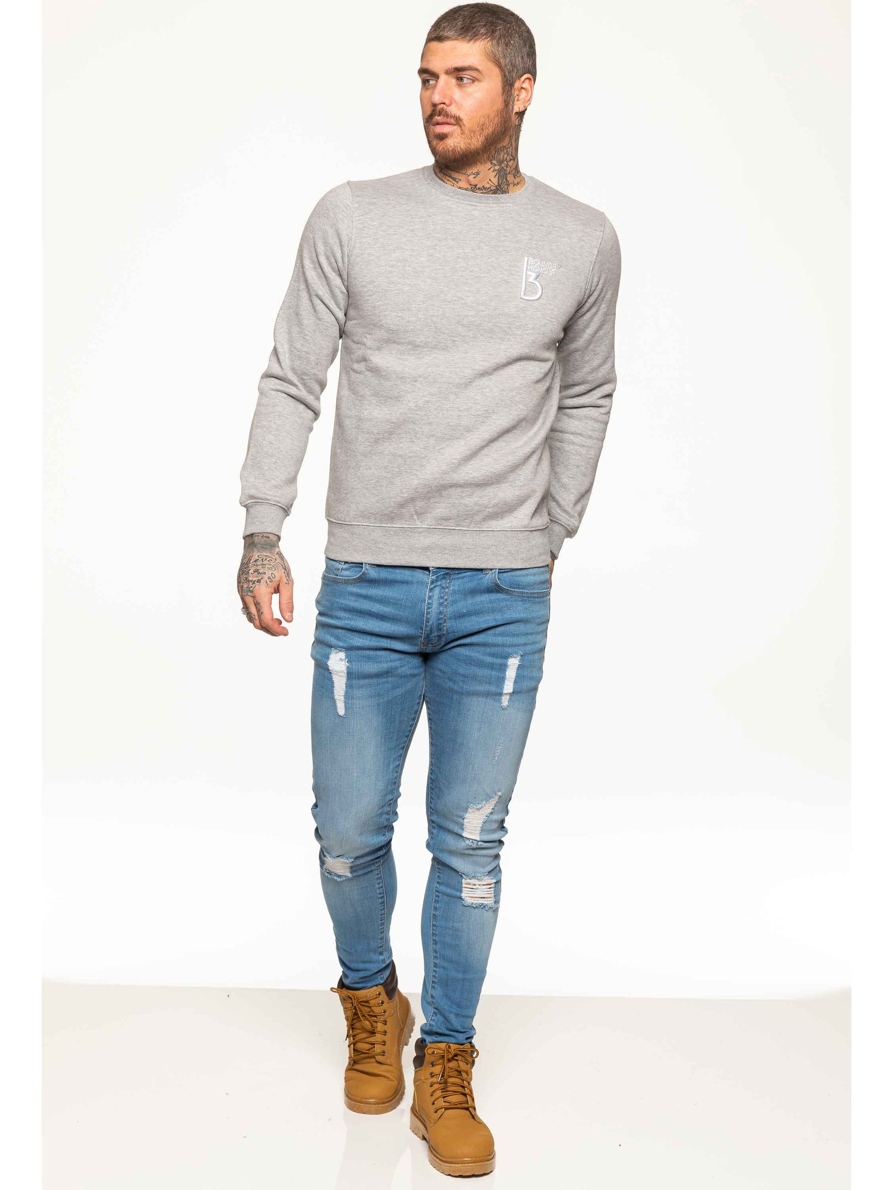 SWT055 Copy of BBH Mens Plain Sweatshirt Crew Neck Jersey Fleece | Bound By Honour Bound By Honour RAWDENIM