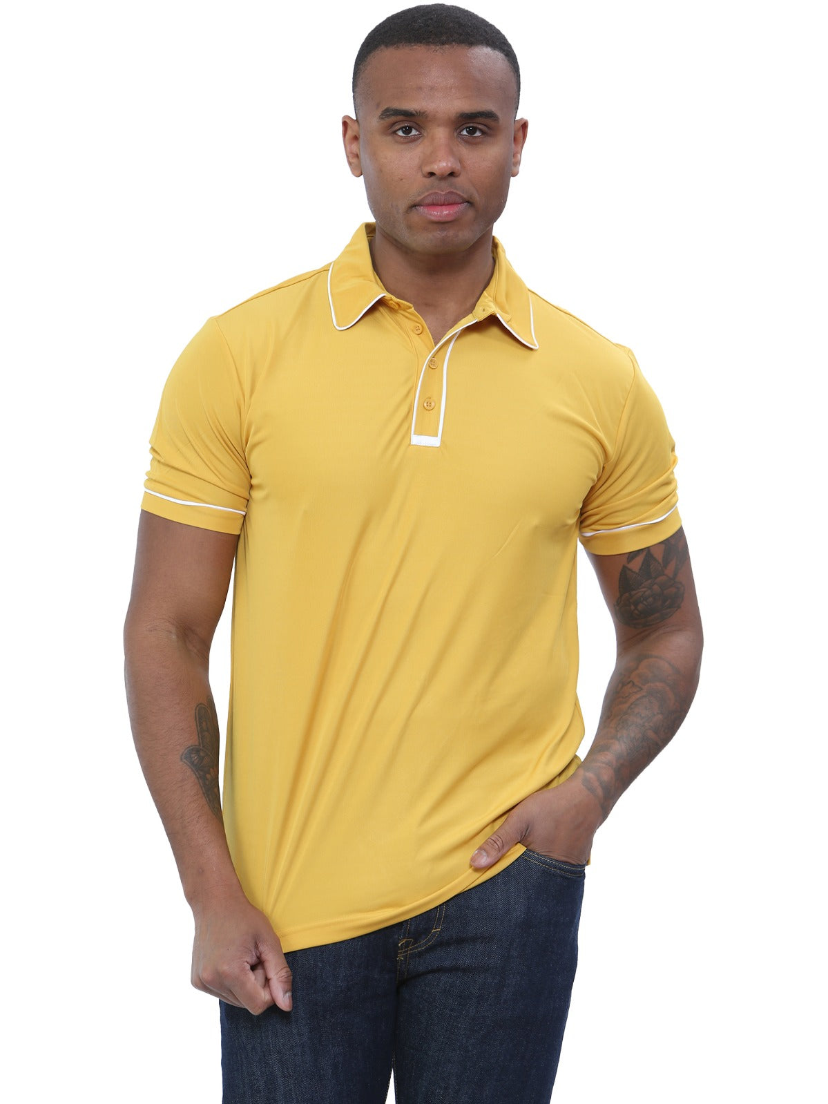 Kruze Mens Short Sleeve Casual Polo Shirt