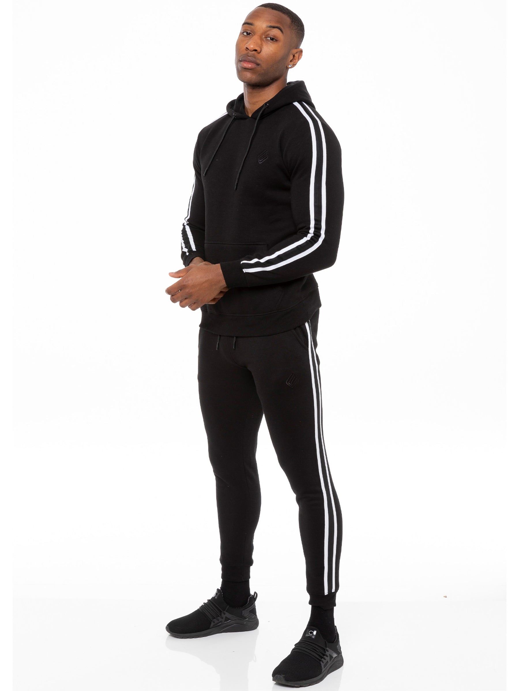 EZOHD584T Mens Striped Fleece Pullover Hoody | Enzo Designer Menswear ENZO RAWDENIM