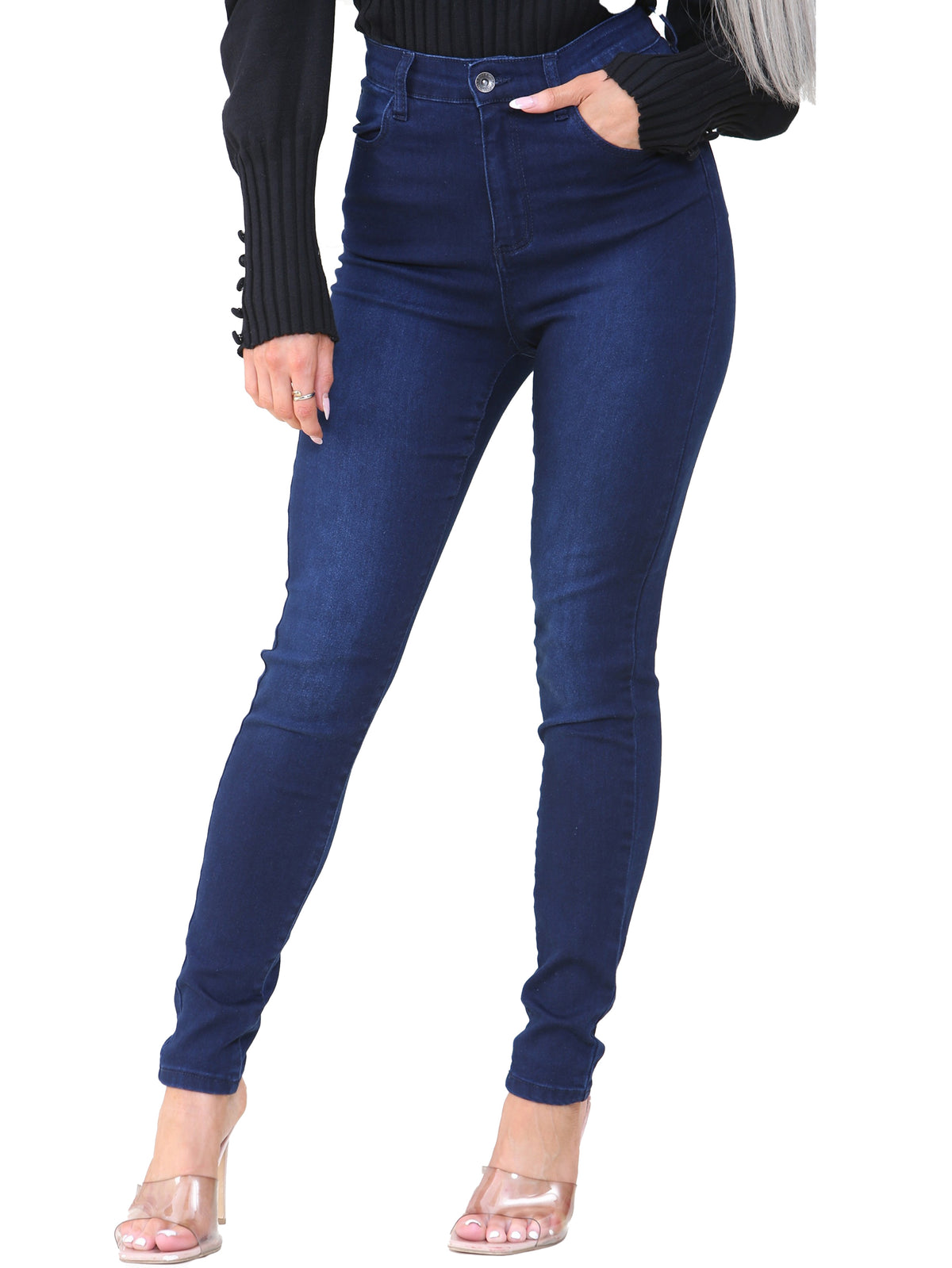 KZL110 Kruze | Womens Skinny Stretch Jeans KRUZE RAWDENIM