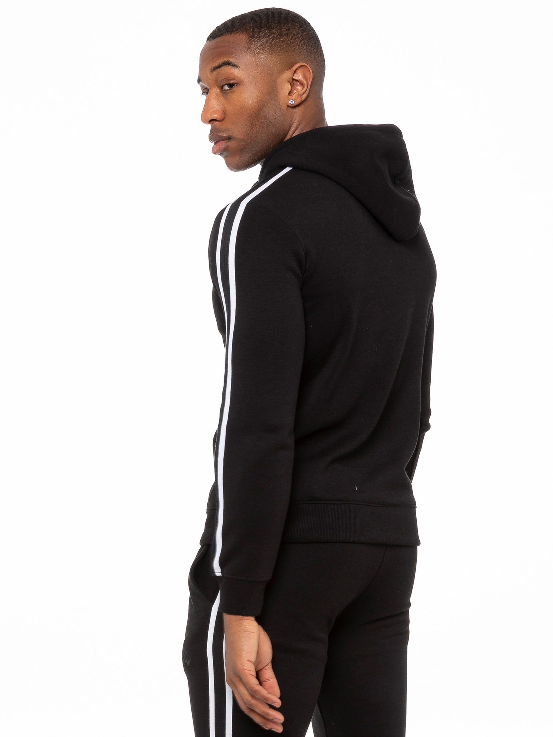 EZOHD584T Mens Striped Fleece Pullover Hoody | Enzo Designer Menswear ENZO RAWDENIM