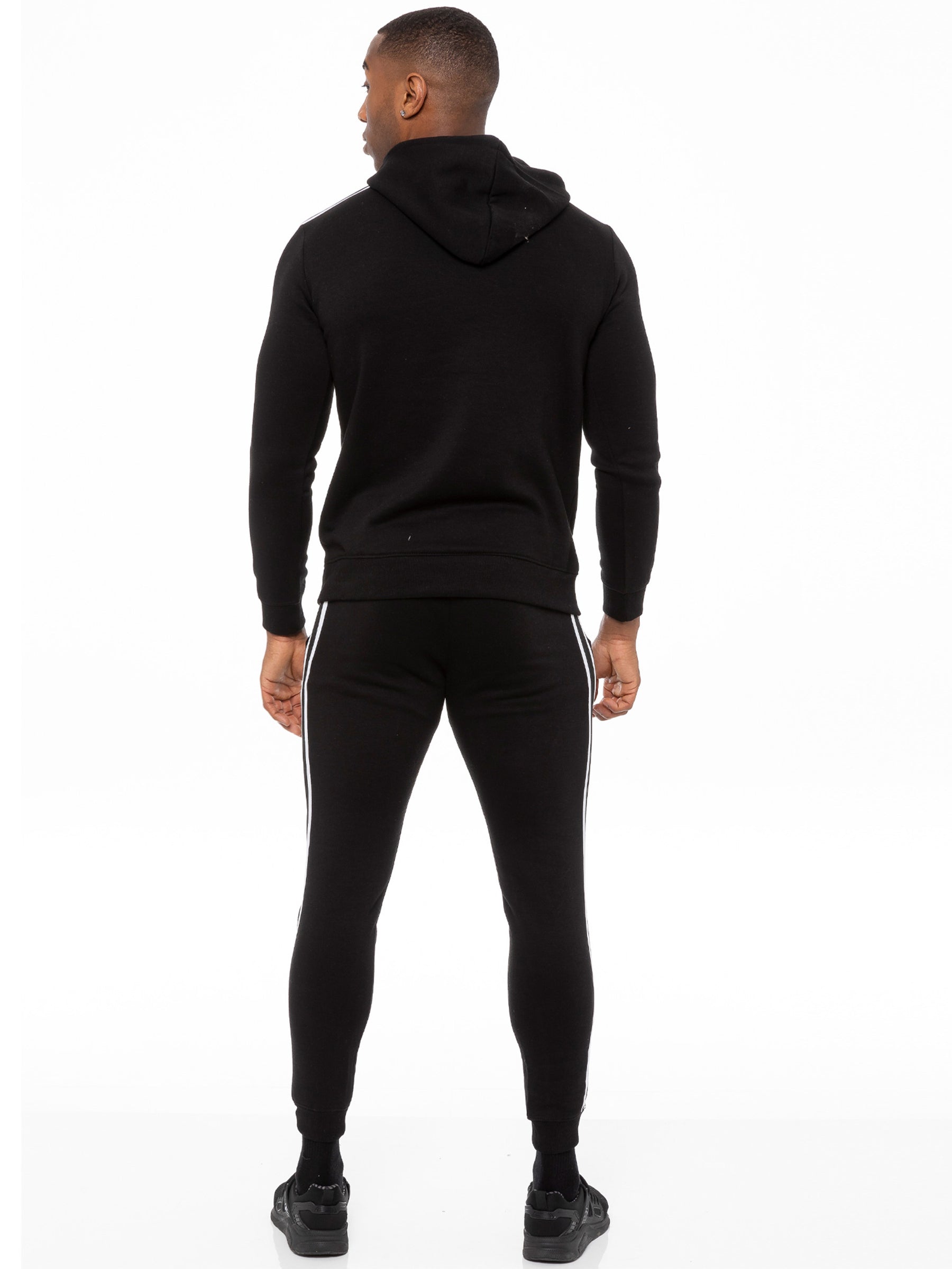EZOHD584T Mens Striped Fleece Pullover Hoody | Enzo Designer Menswear ENZO RAWDENIM