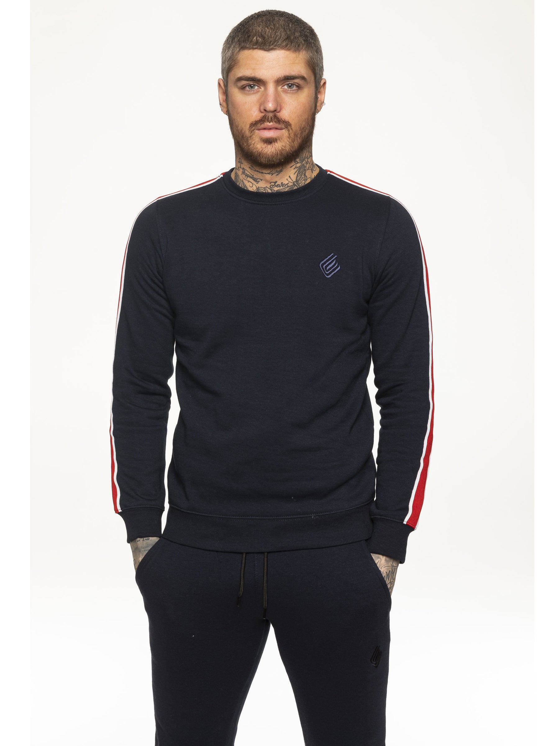 EZSW580 Mens Crew Neck Designer Sweatshirt | Enzo Designer Menswear ENZO RAWDENIM