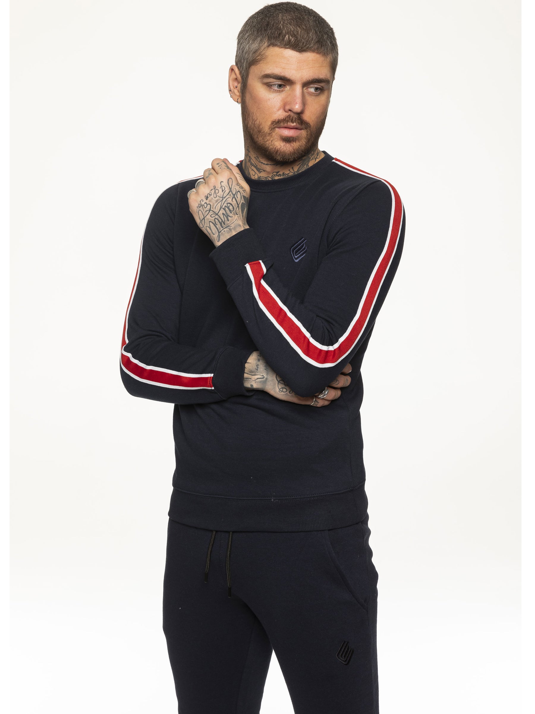 EZSW580 Mens Crew Neck Designer Sweatshirt | Enzo Designer Menswear ENZO RAWDENIM