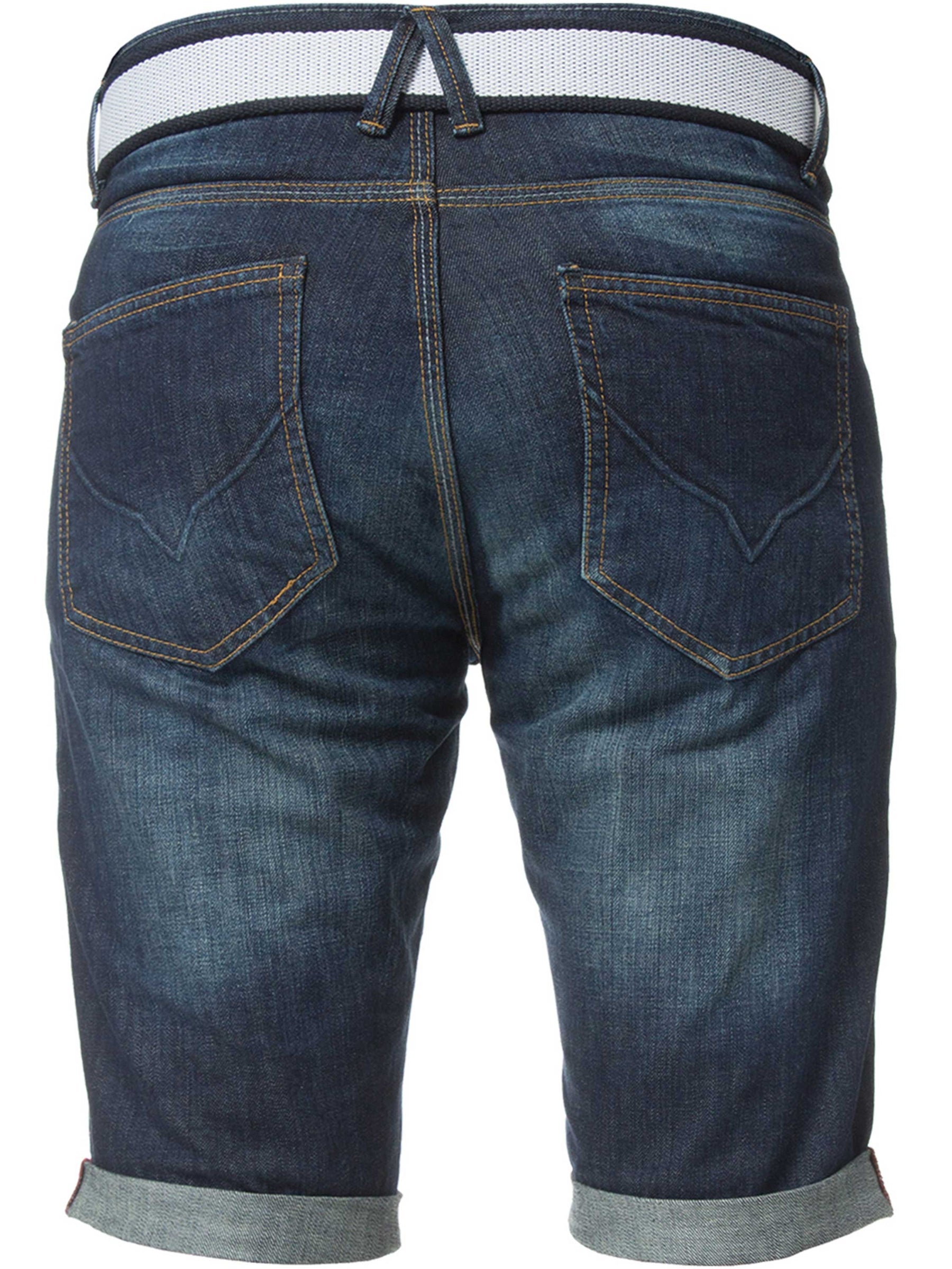 Cassady Shorts Mens APT Dark Blue Slim Fit Denim Shorts | APT Designer Menswear APT RAWDENIM