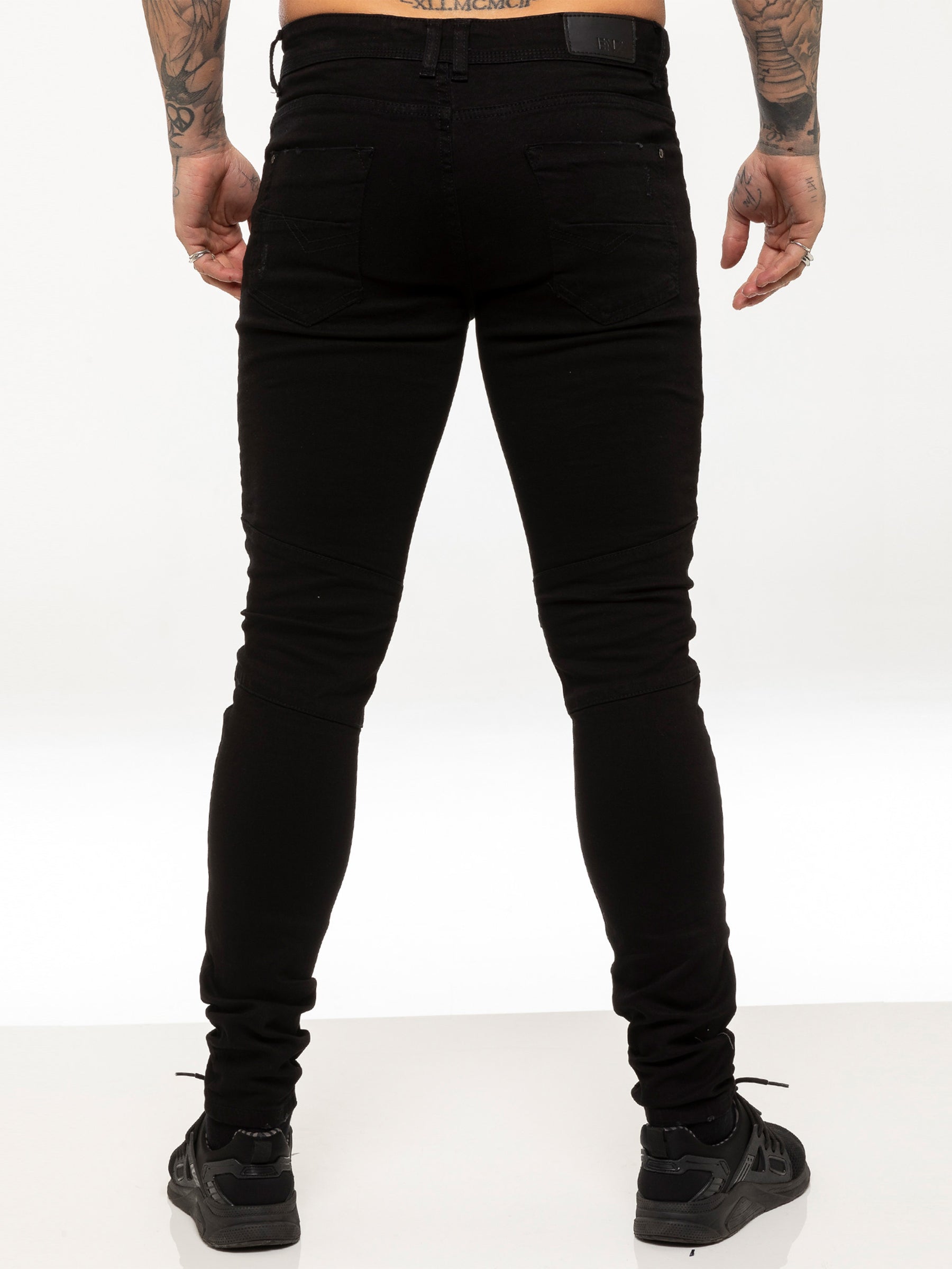 EZ365 Mens Super Skinny Stretch Biker Denim Jeans | Enzo Designer Menswear ENZO RAWDENIM
