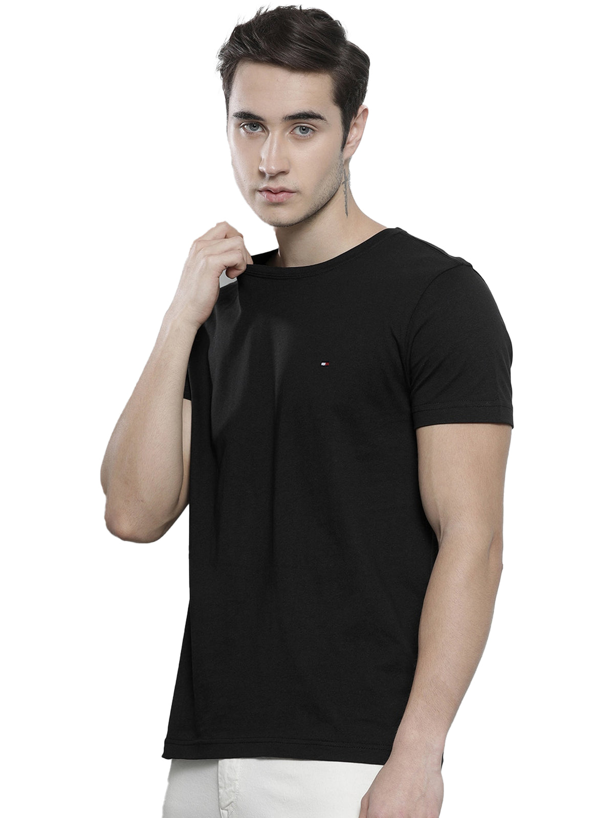 TH TSHIRT CORE Tommy Hilfiger Mens T Shirt Core Slim Fit Crew Neck T-Shirt TOMMY HILFIGER RAWDENIM