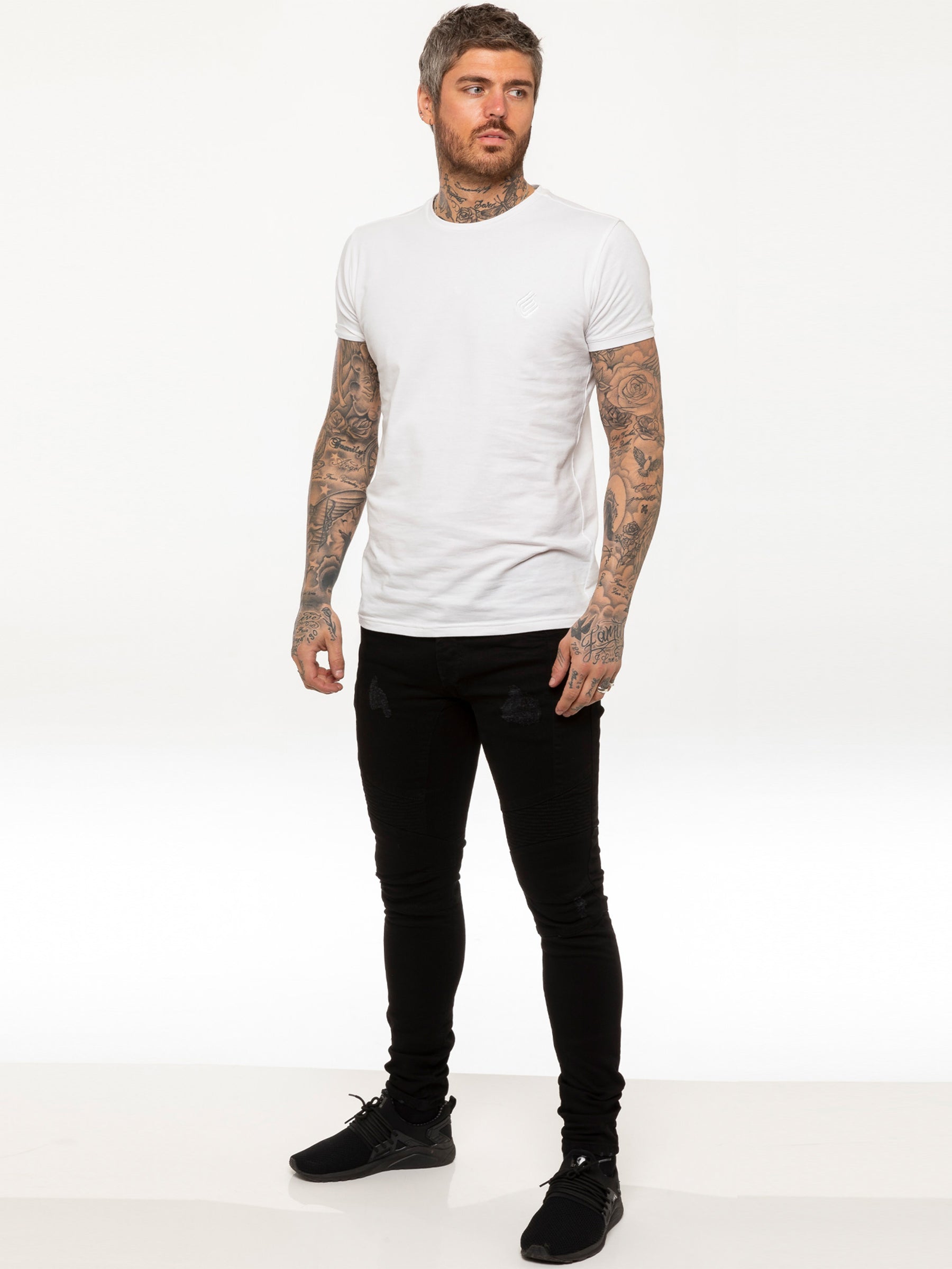EZ365 Mens Super Skinny Stretch Biker Denim Jeans | Enzo Designer Menswear ENZO RAWDENIM