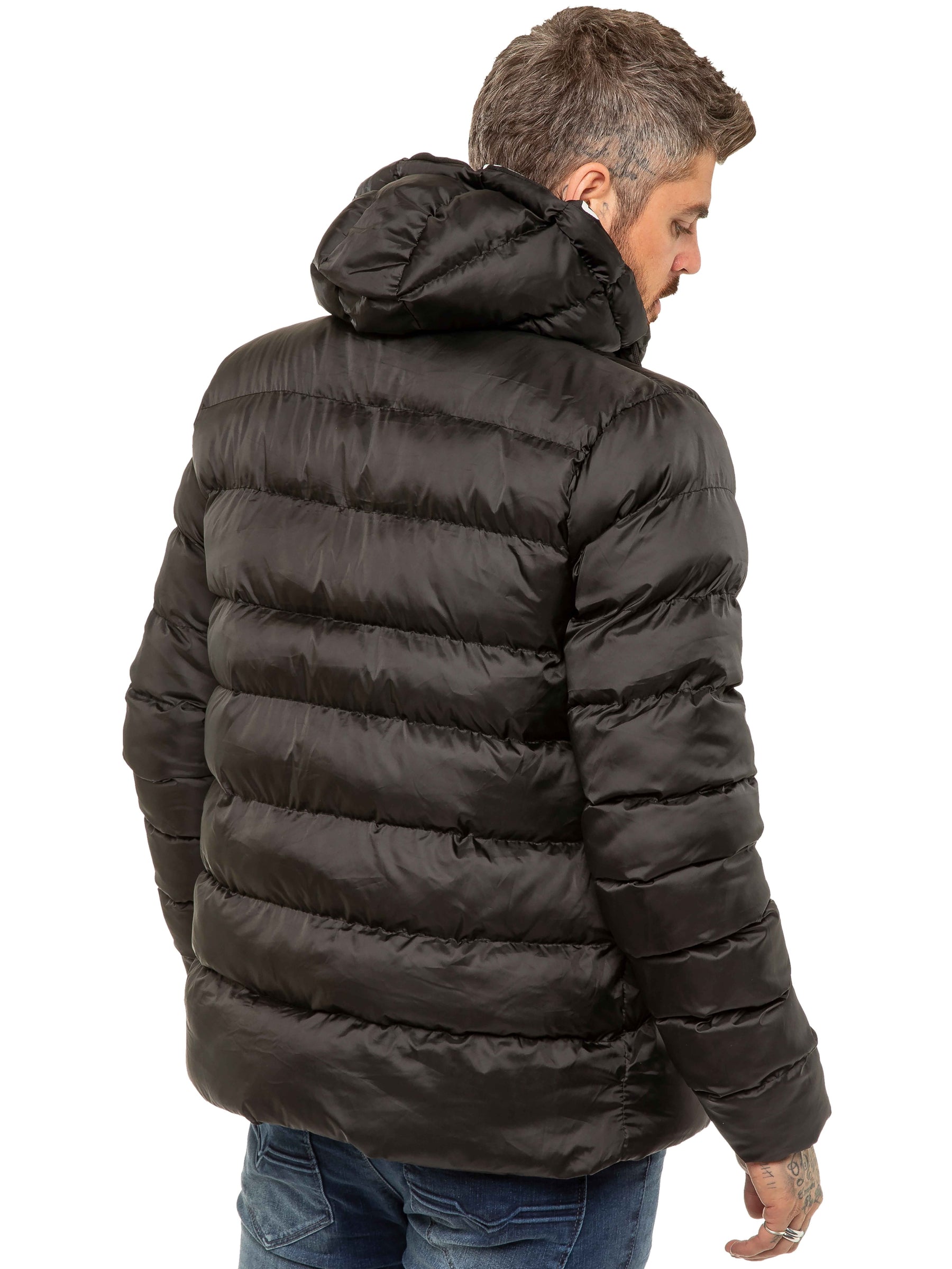 MENS ICON JACKET Icon Mens Puffer Hooded Zip Up Winter Jacket GUEST BRAND RAWDENIM