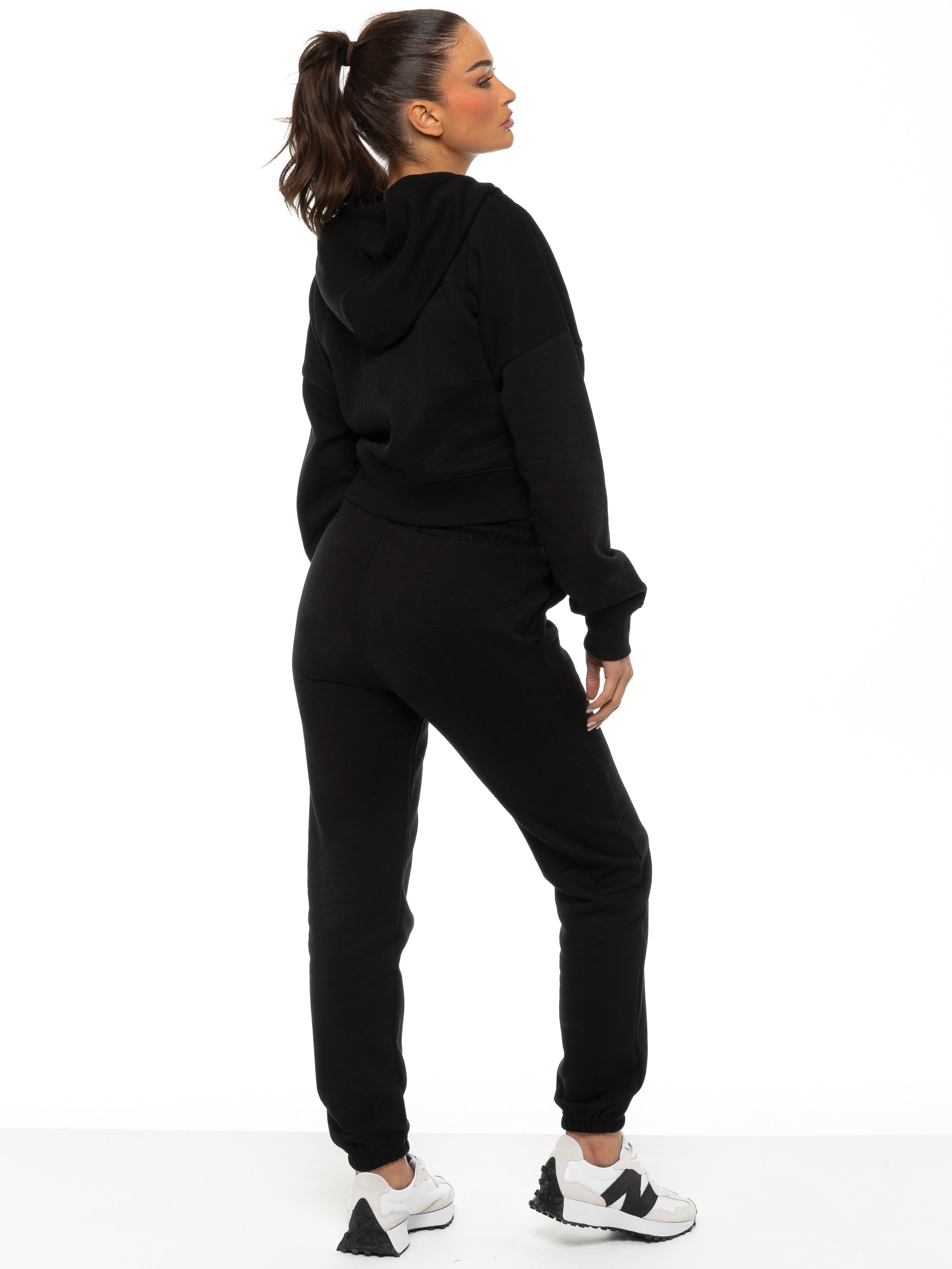EZLHDCZ595 & EZLJG591 Enzo | Womens Cropped Zip Hoodie Tracksuit ENZO RAWDENIM
