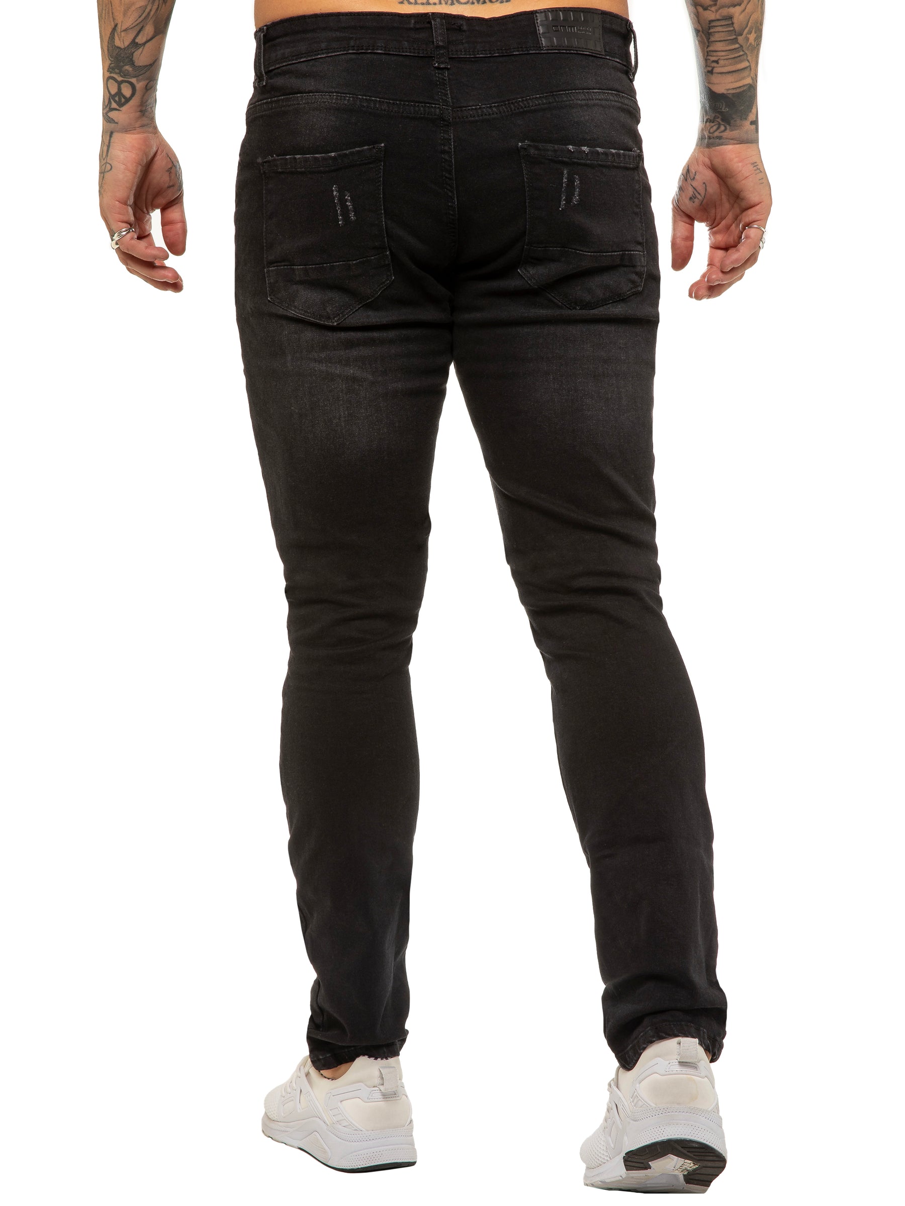 EZ420 Mens Skinny Ripped Jeans Stretch Denim | Enzo Designer Menswear ENZO RAWDENIM