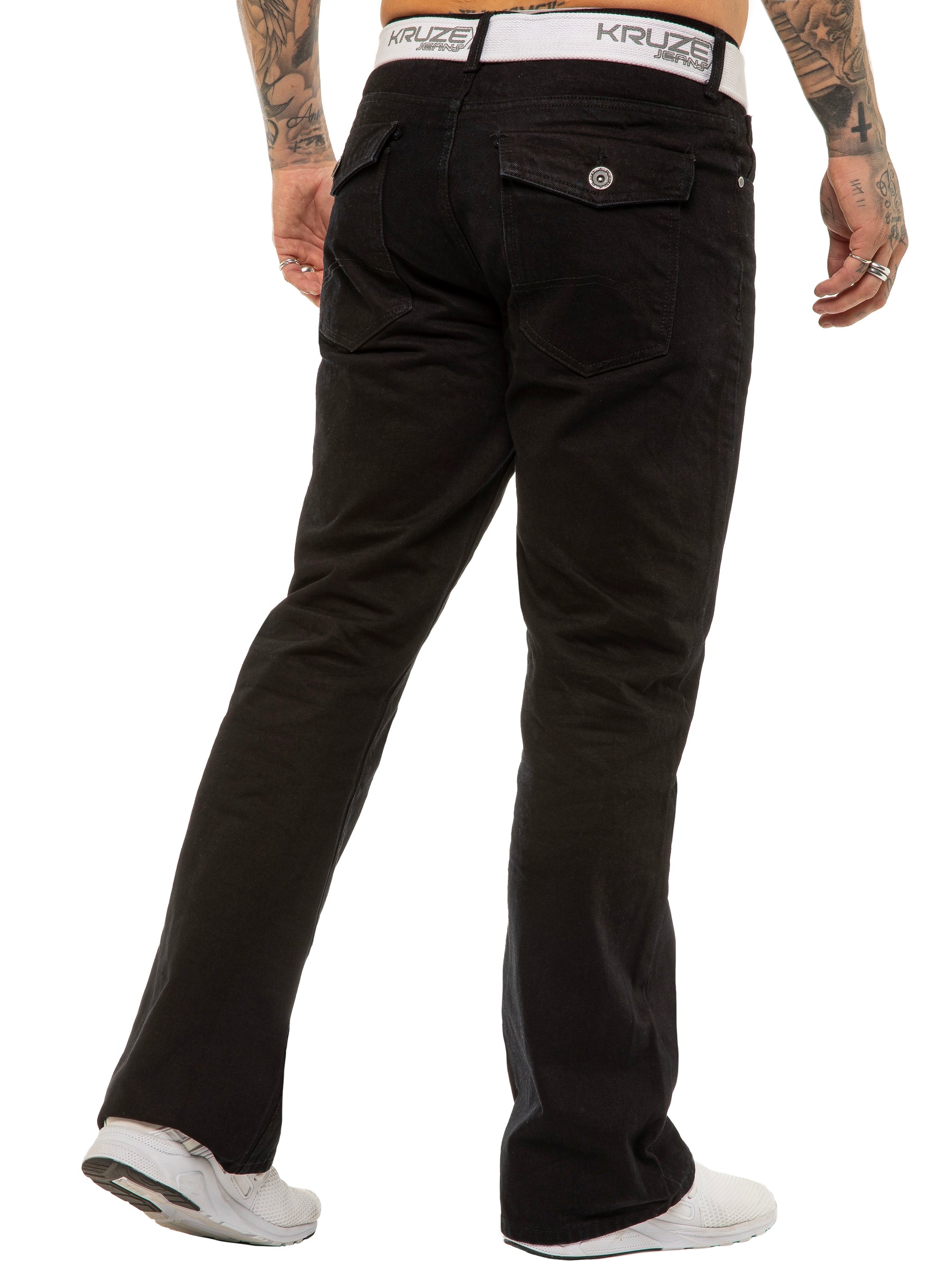 KZ115 Kruze | Mens Bootcut Wide Leg Denim Jeans KRUZE RAWDENIM