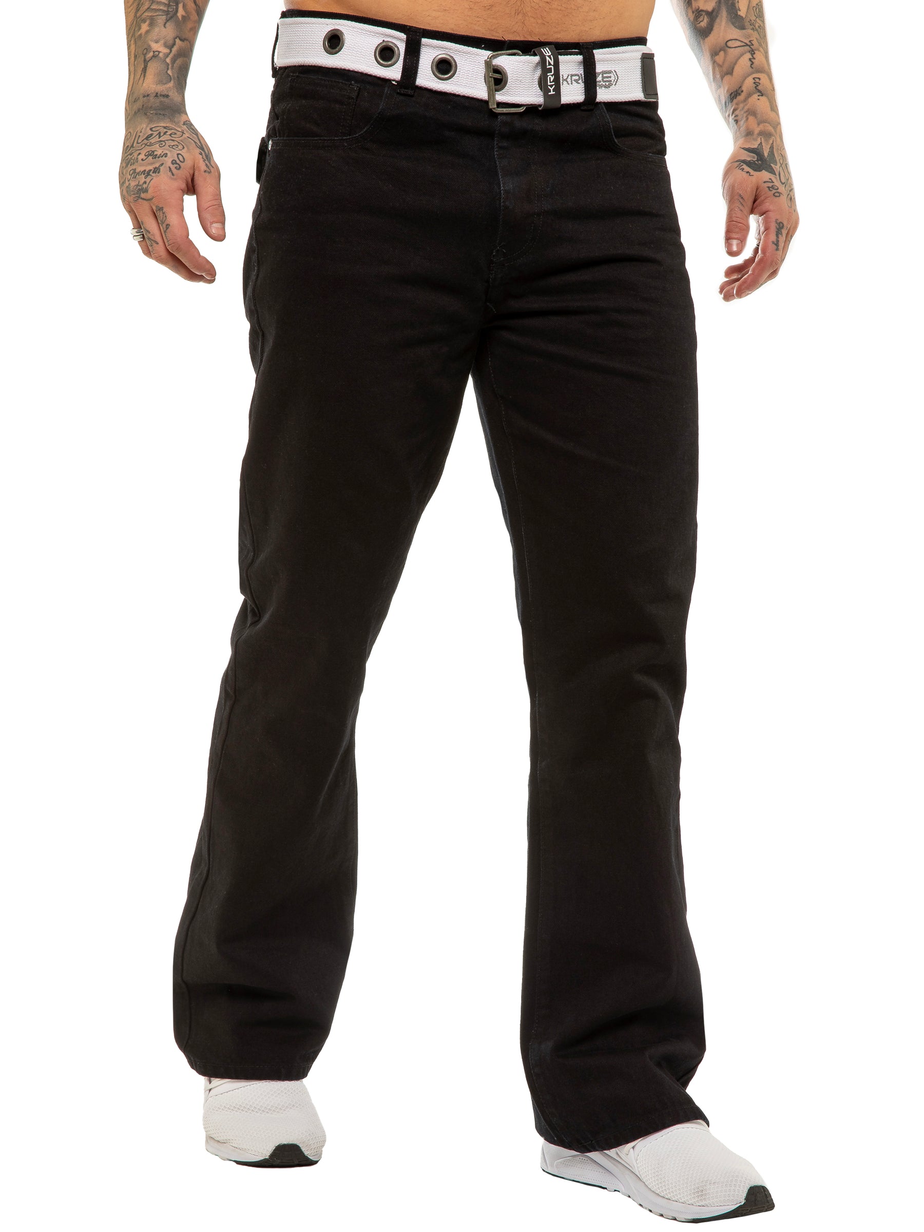 KZ115 Kruze | Mens Bootcut Wide Leg Denim Jeans KRUZE RAWDENIM