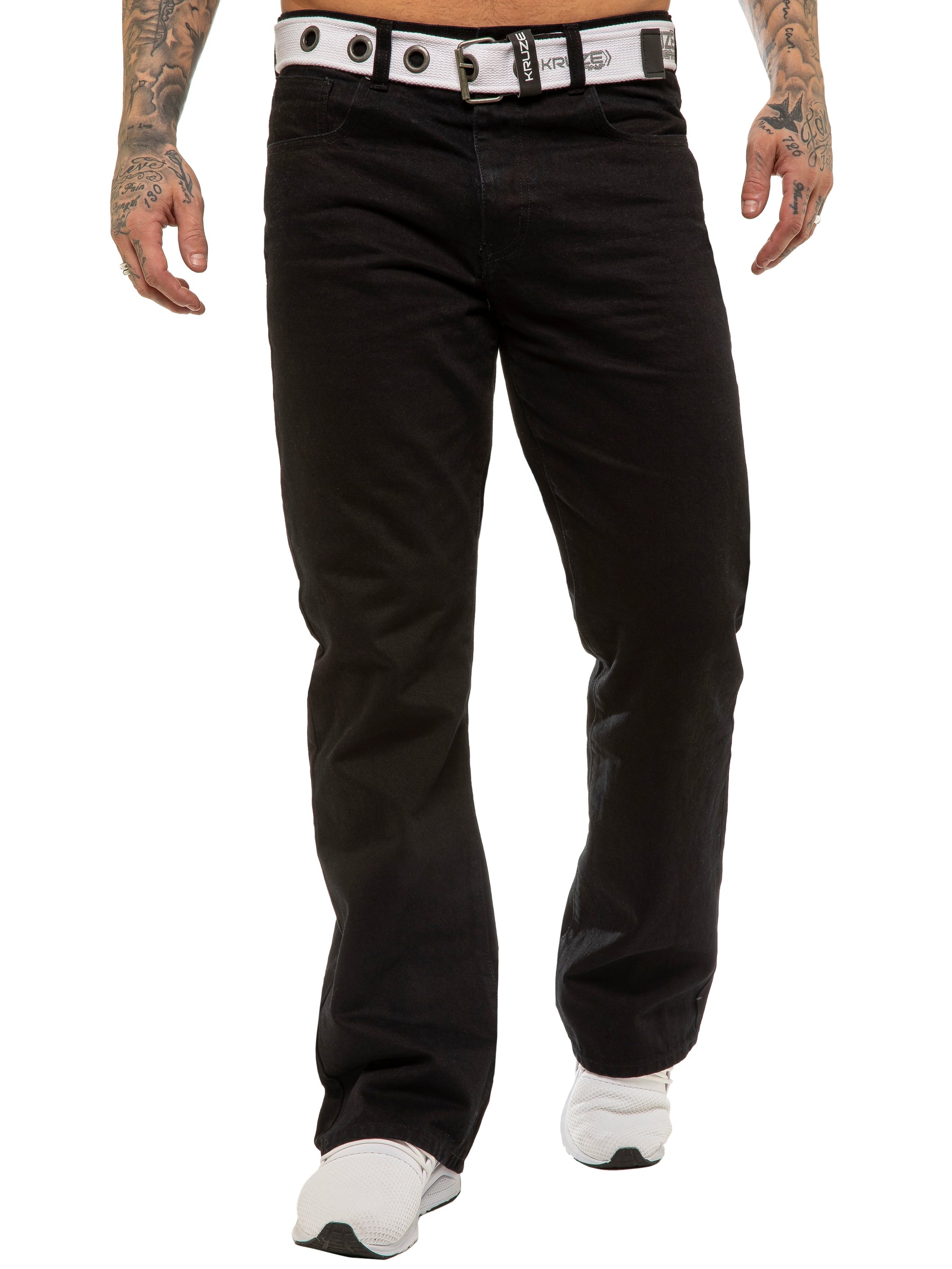 KZ115 Kruze | Mens Bootcut Wide Leg Denim Jeans KRUZE RAWDENIM