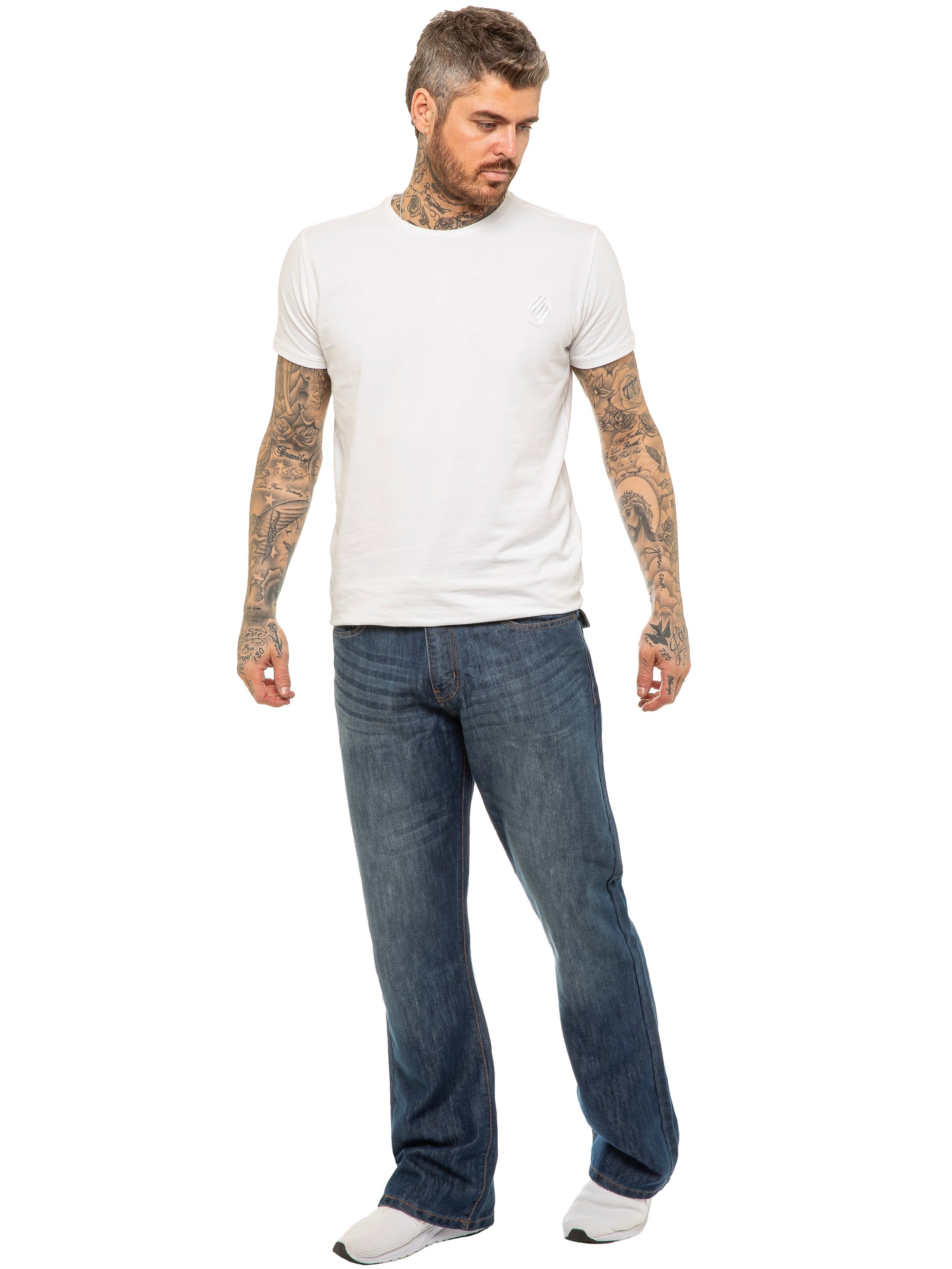 KZ115 Kruze | Mens Bootcut Wide Leg Denim Jeans KRUZE RAWDENIM