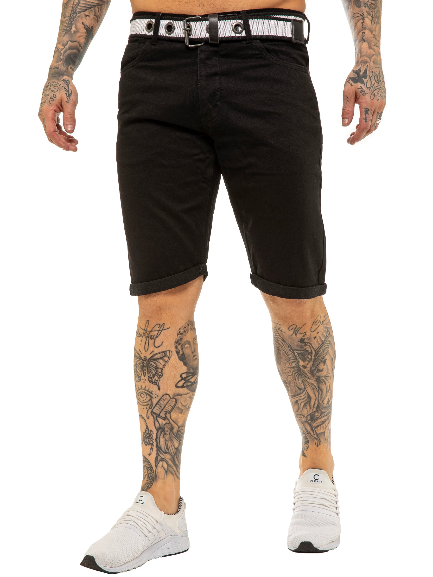 Cassady Shorts Mens APT Dark Blue Slim Fit Denim Shorts | APT Designer Menswear APT RAWDENIM