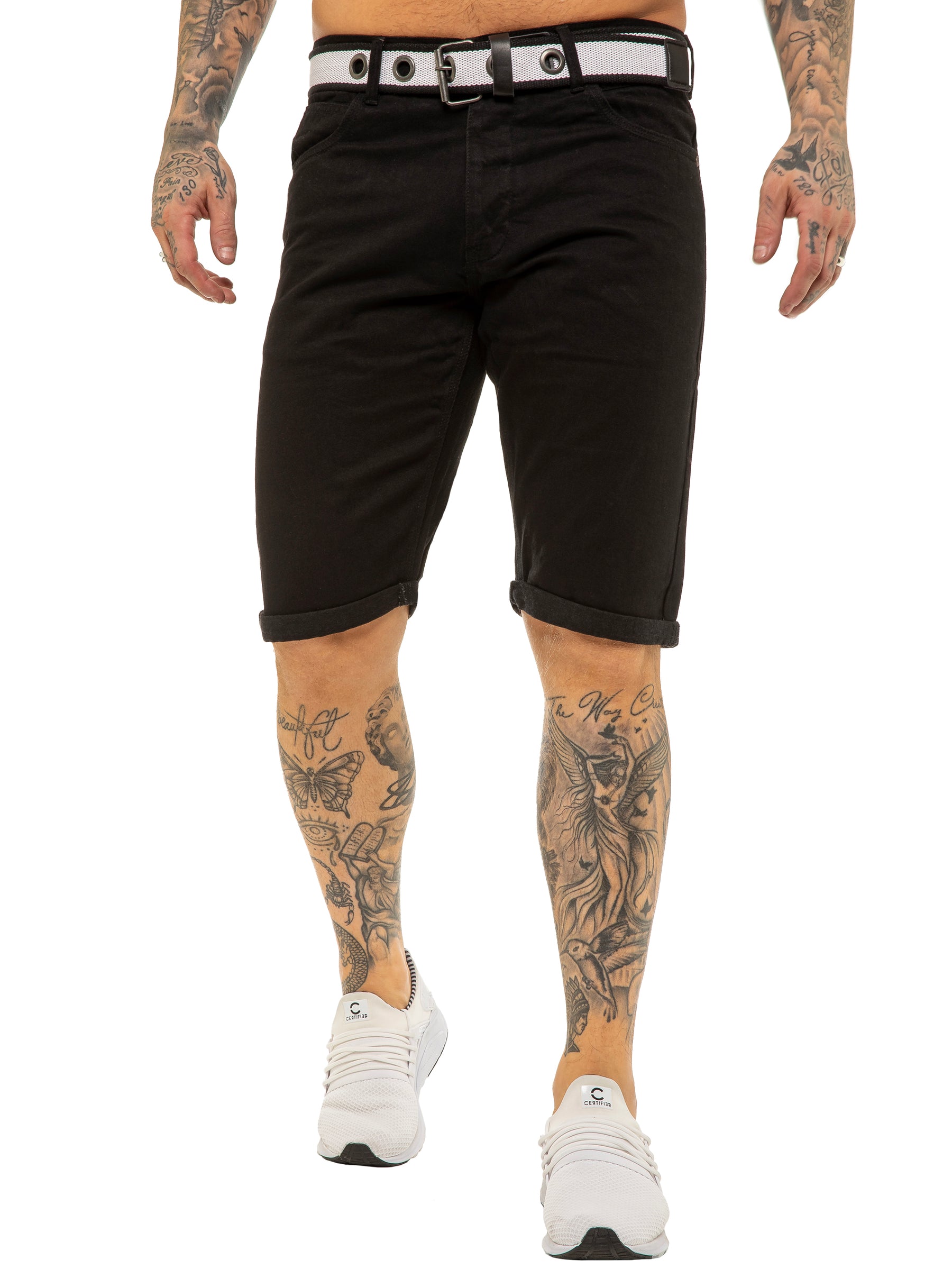 Cassady Shorts Mens APT Dark Blue Slim Fit Denim Shorts | APT Designer Menswear APT RAWDENIM
