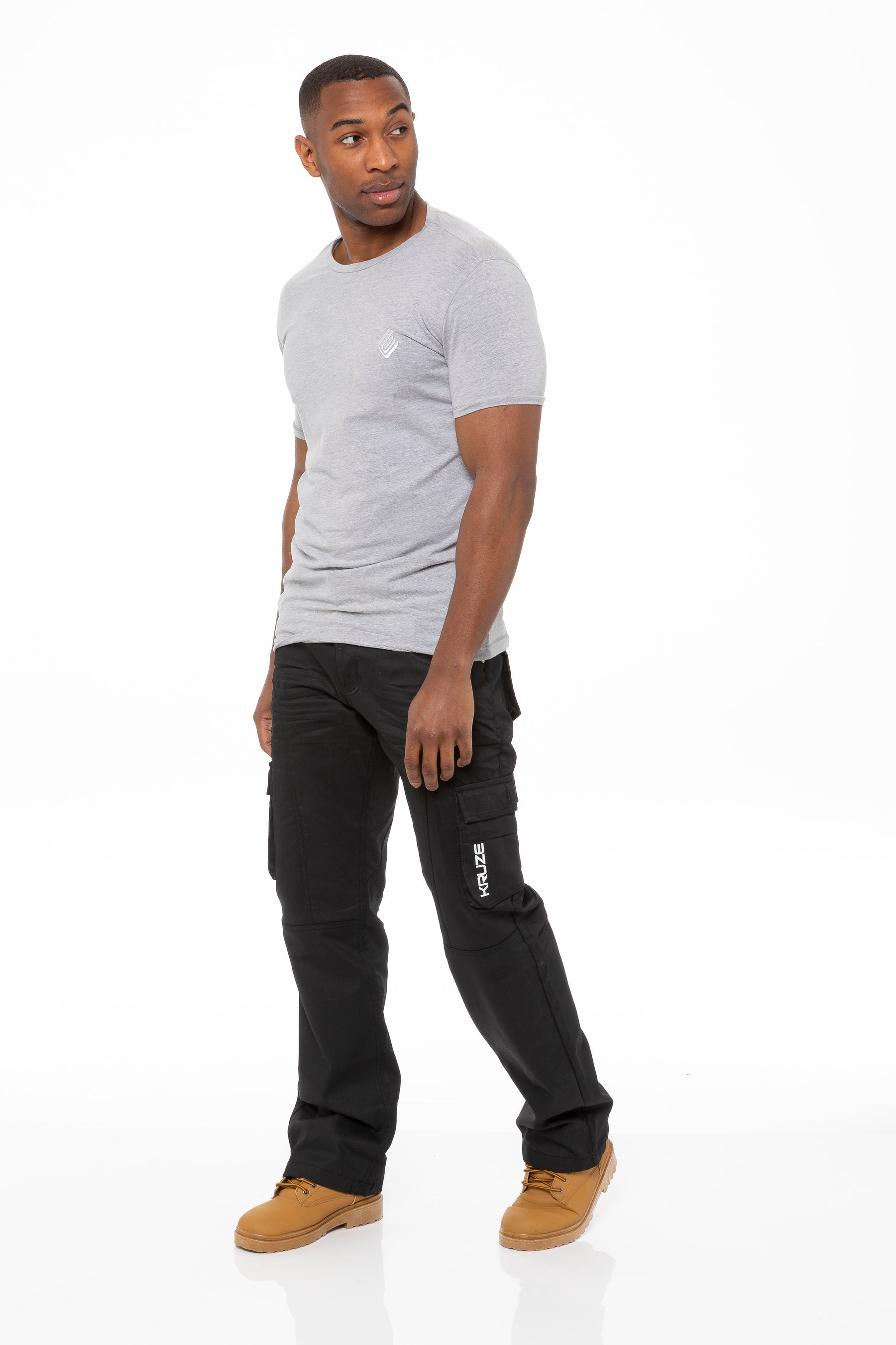 KZ103 Kruze | Mens Coated Combat Cargo Denim Coated Jeans KRUZE RAWDENIM