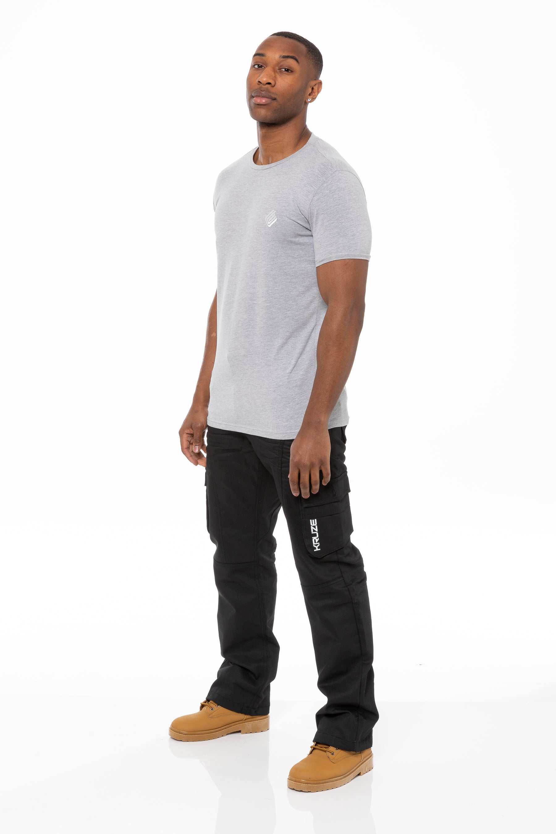 KZ103 Kruze | Mens Coated Combat Cargo Denim Coated Jeans KRUZE RAWDENIM