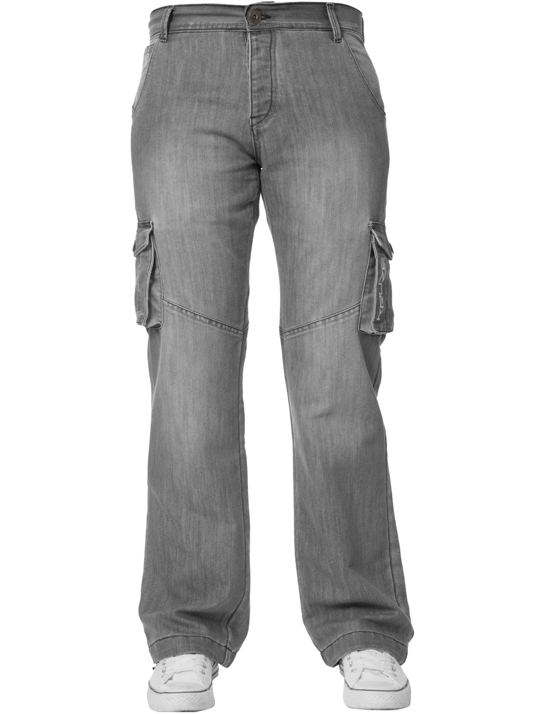KZ126 Mens Casual Combat Cargo Work Jeans | Kruze Denim Designer Menswear KRUZE RAWDENIM
