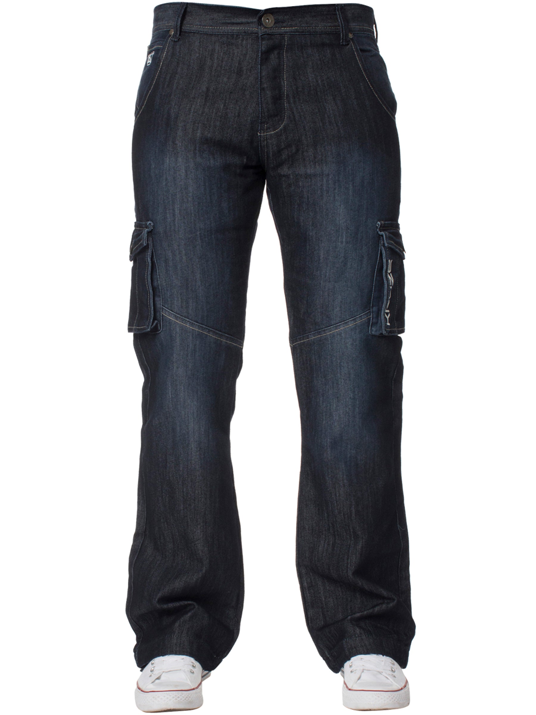 KZ126 Mens Casual Combat Cargo Work Jeans | Kruze Denim Designer Menswear KRUZE RAWDENIM