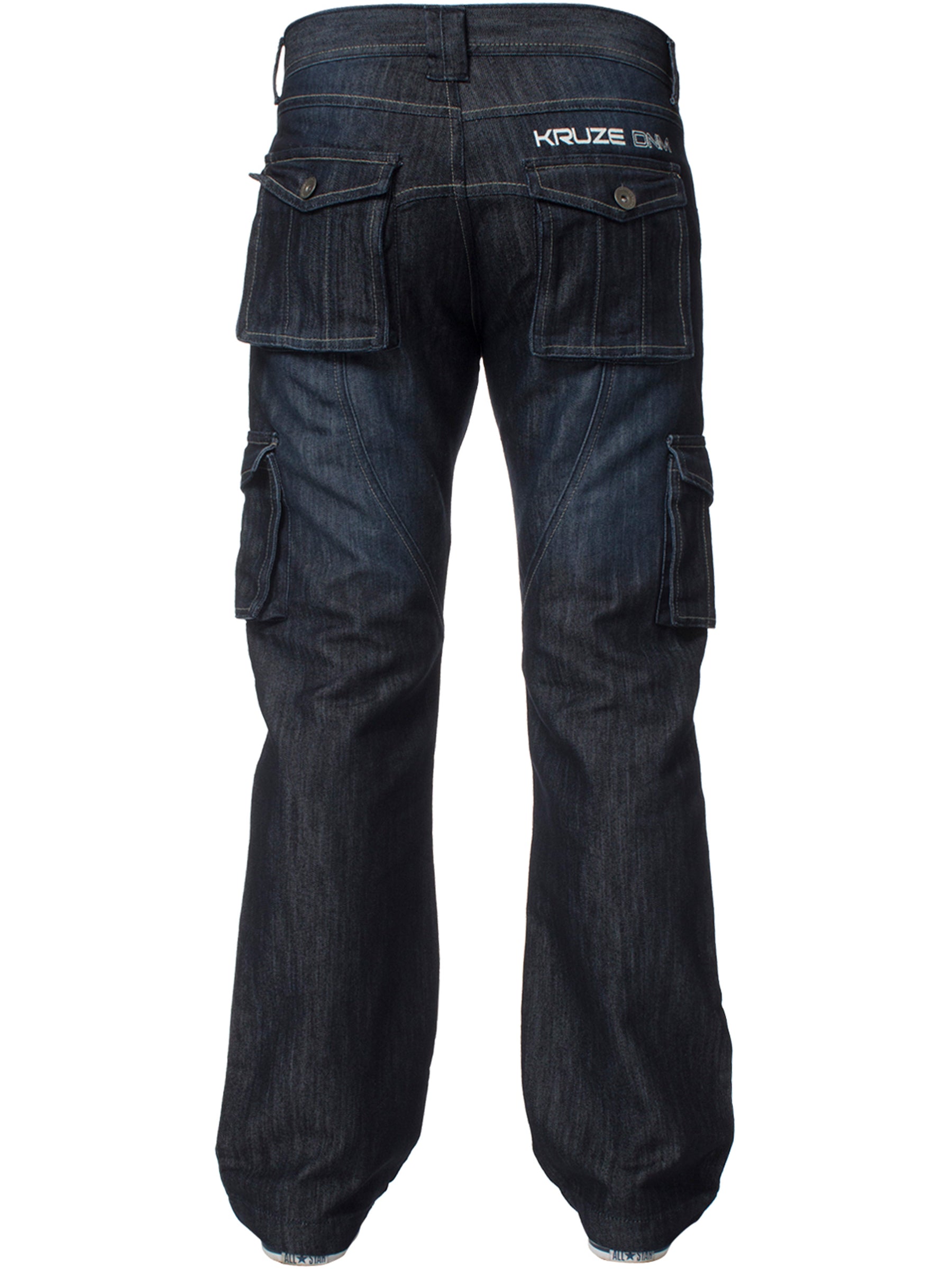 KZ126 Mens Casual Combat Cargo Work Jeans | Kruze Denim Designer Menswear KRUZE RAWDENIM