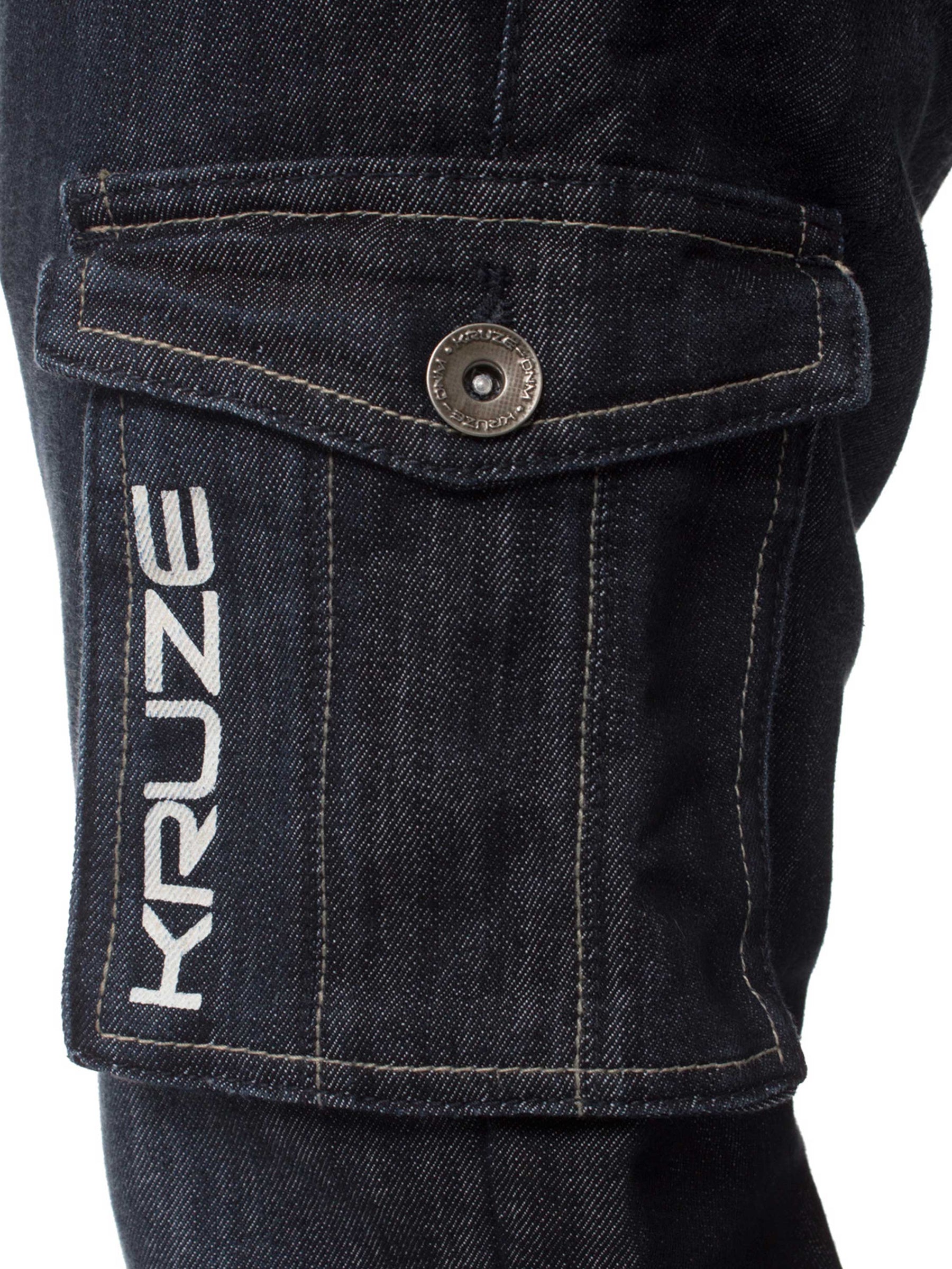 KZ126 Mens Casual Combat Cargo Work Jeans | Kruze Denim Designer Menswear KRUZE RAWDENIM
