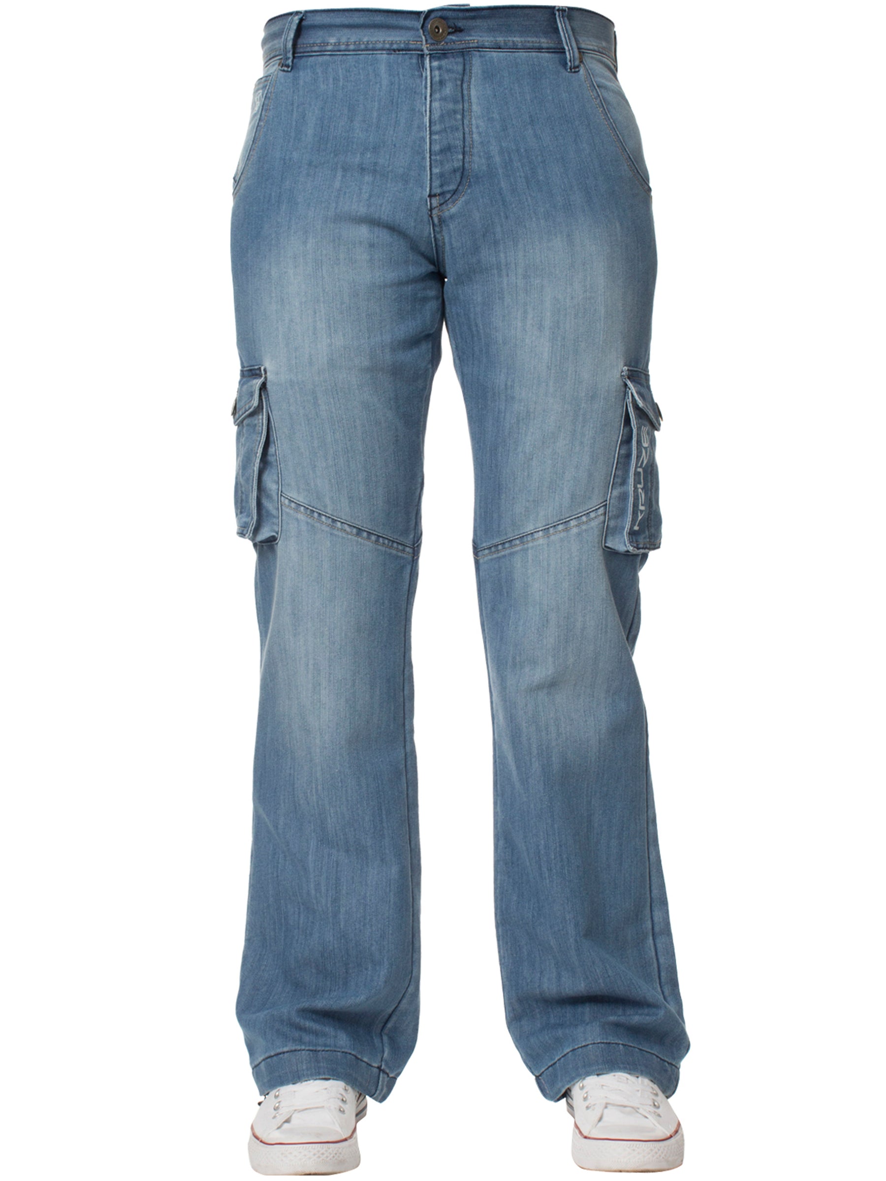 KZ126 Mens Casual Combat Cargo Work Jeans | Kruze Denim Designer Menswear KRUZE RAWDENIM