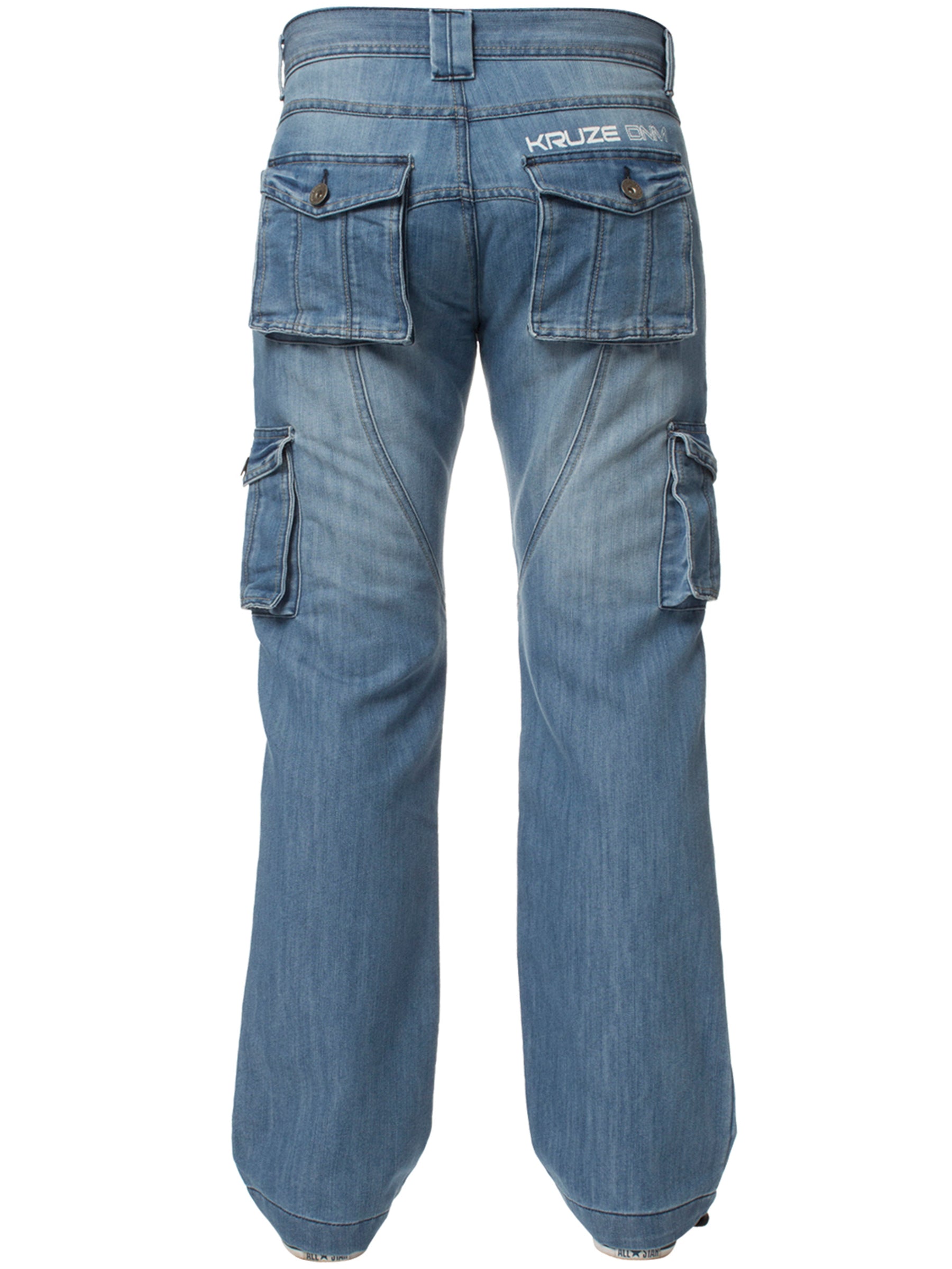 KZ126 Mens Casual Combat Cargo Work Jeans | Kruze Denim Designer Menswear KRUZE RAWDENIM