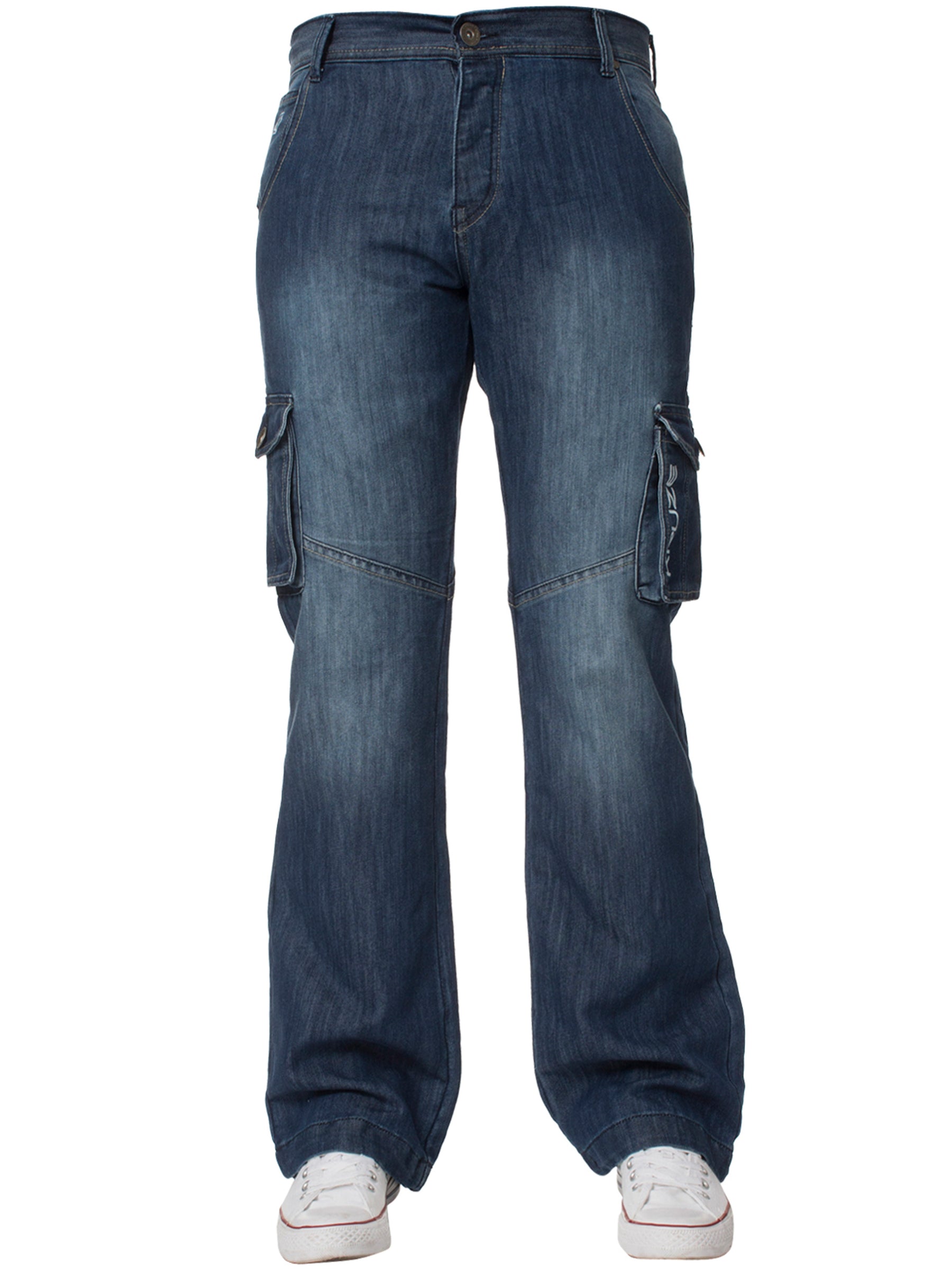 KZ126 Mens Casual Combat Cargo Work Jeans | Kruze Denim Designer Menswear KRUZE RAWDENIM