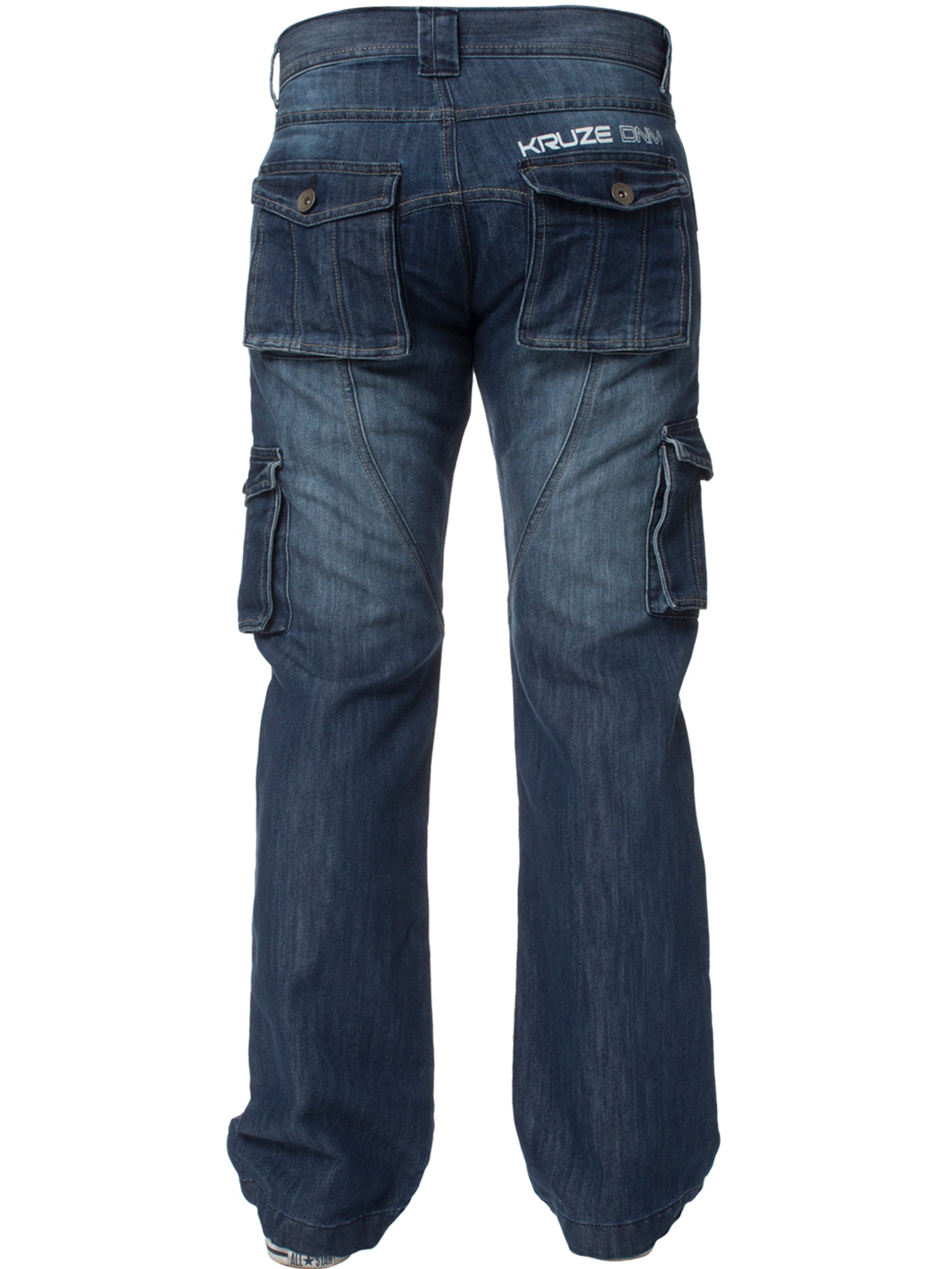 KZ126 Mens Casual Combat Cargo Work Jeans | Kruze Denim Designer Menswear KRUZE RAWDENIM