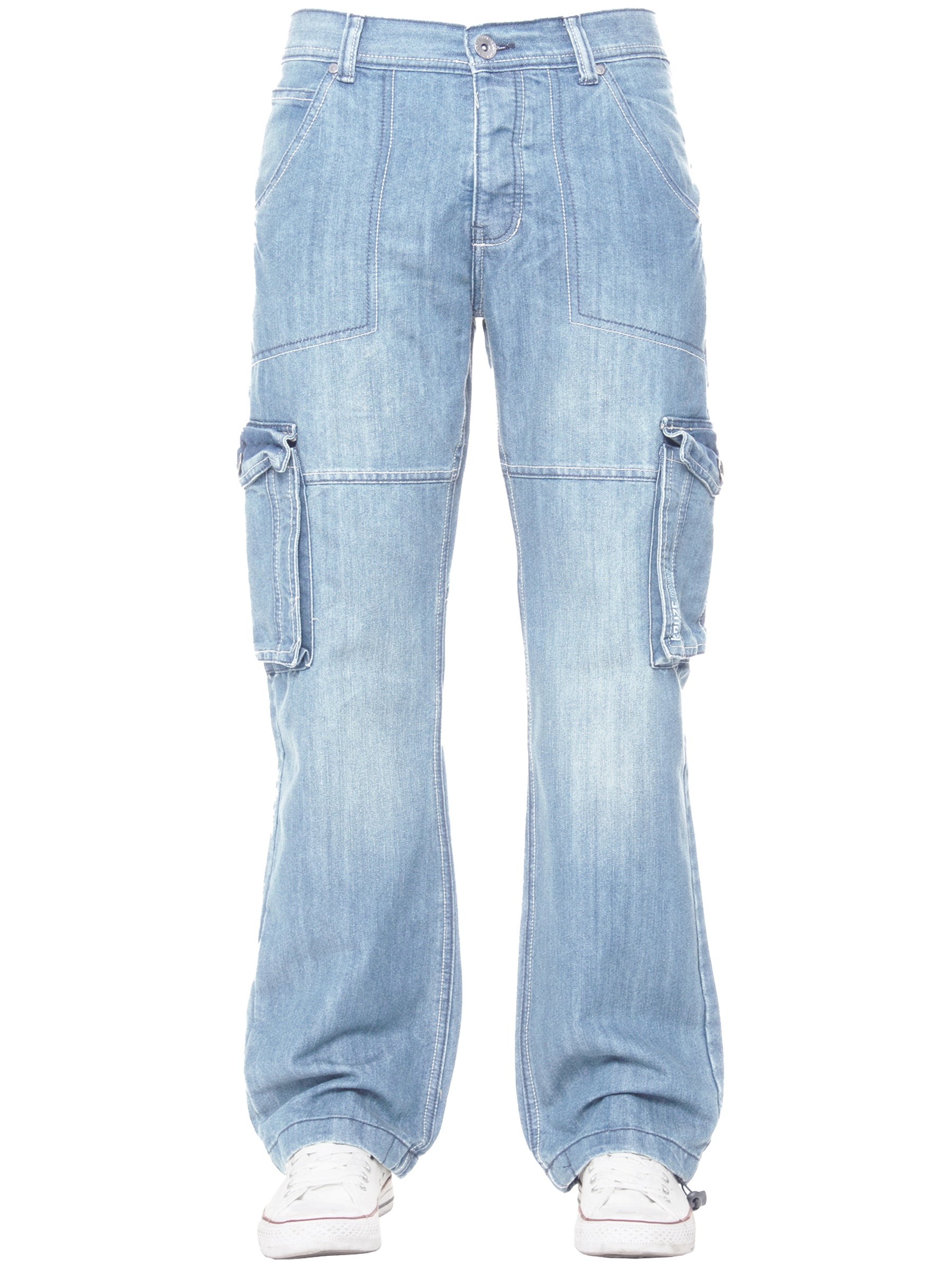 KZ126 Mens Casual Combat Cargo Work Jeans | Kruze Denim Designer Menswear KRUZE RAWDENIM