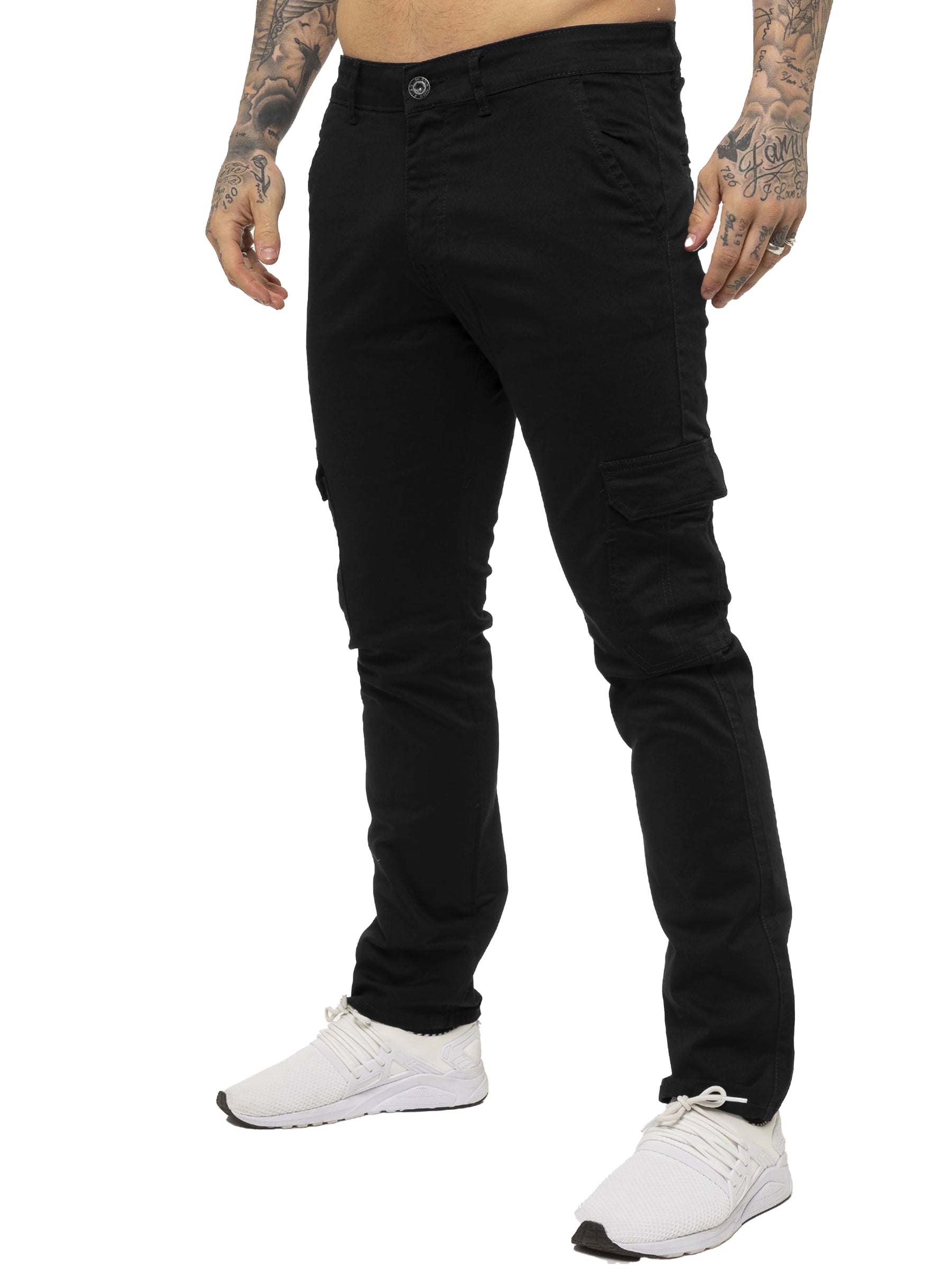 EZ410 Mens Cargo Combat Slim Fit Trousers | Enzo Designer Menswear ENZO RAWDENIM