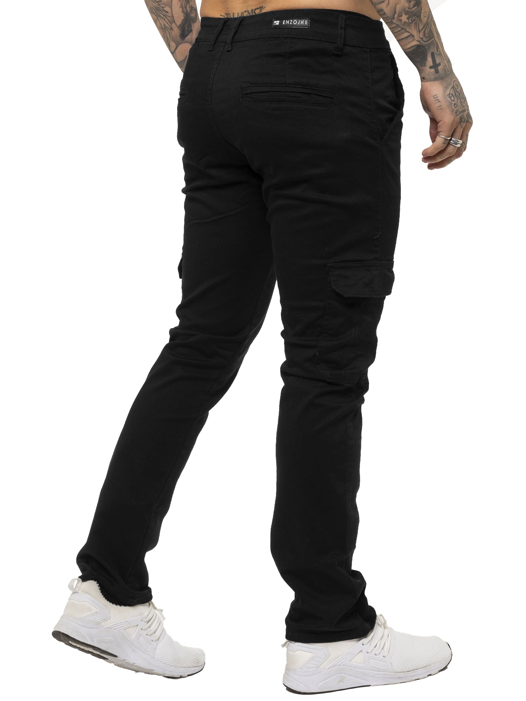 EZ410 Mens Cargo Combat Slim Fit Trousers | Enzo Designer Menswear ENZO RAWDENIM