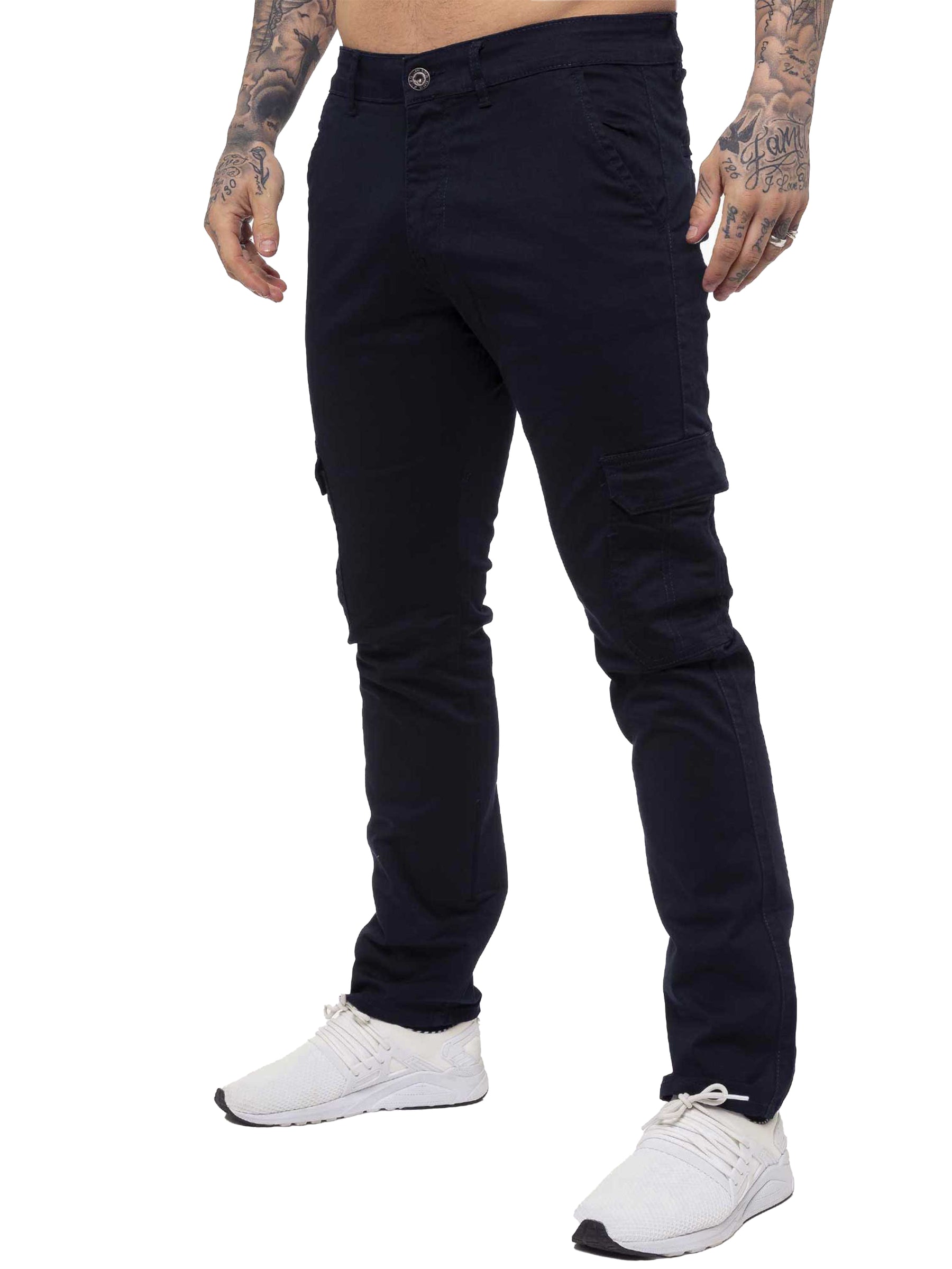EZ410 Mens Cargo Combat Slim Fit Trousers | Enzo Designer Menswear ENZO RAWDENIM