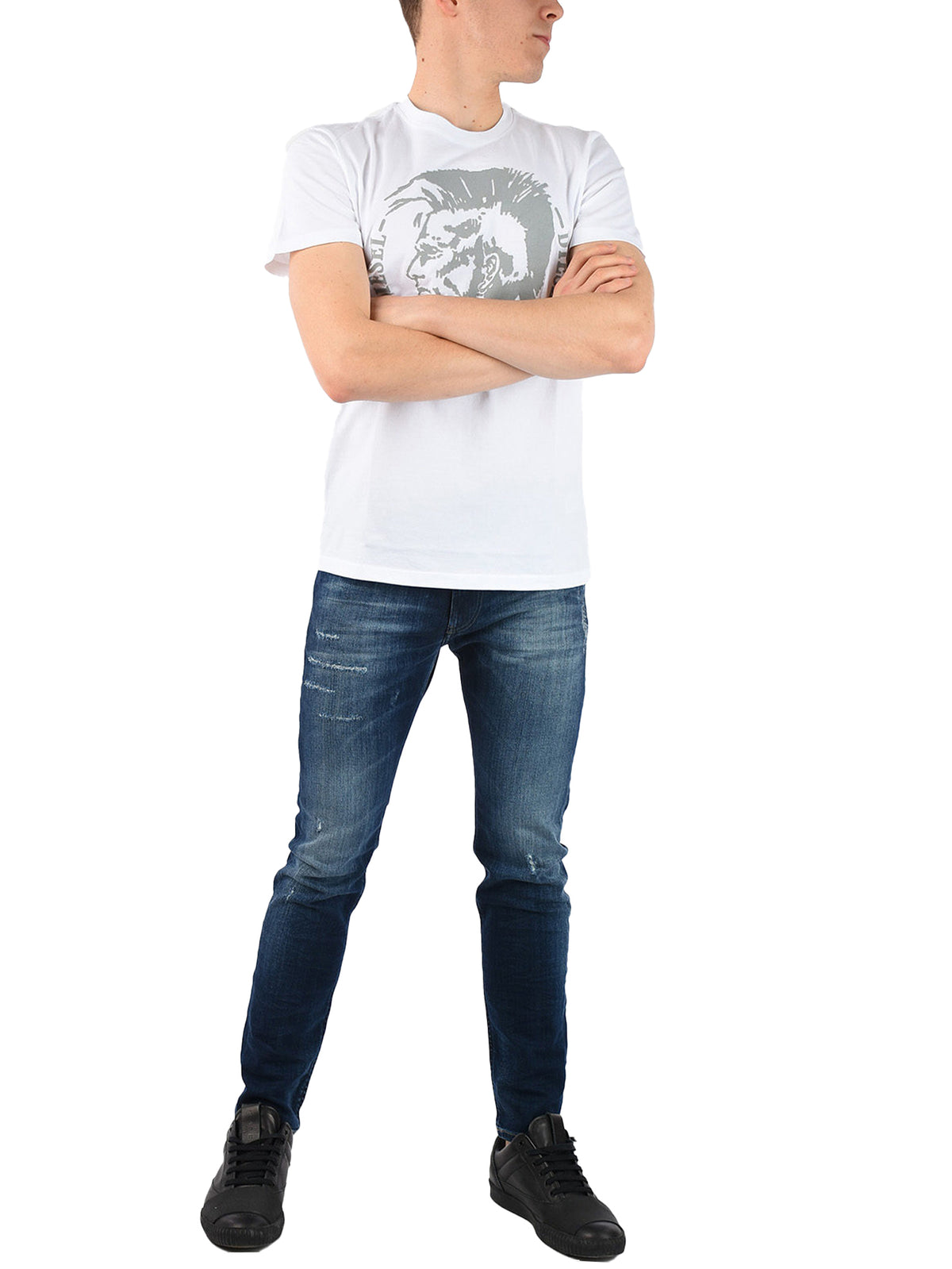 DIESEL THE BRAVE T SHIRT Mens Diesel Brave Casual Short Sleeve Cotton Crew Neck T-Shirt DIESEL RAWDENIM