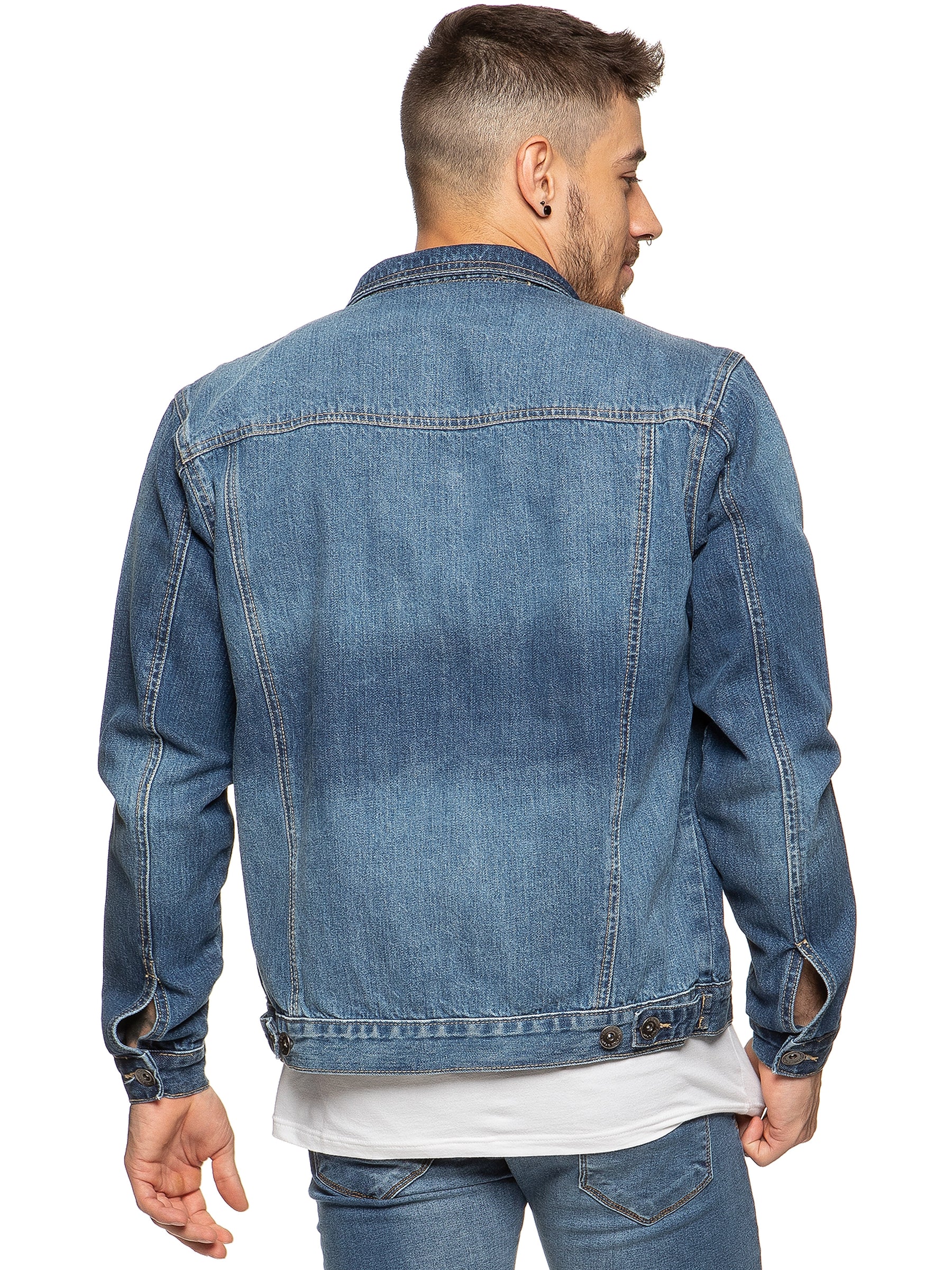 EZJ391 Black Mens Enzo Denim Designer Jacket - Black | Enzo Designer Menswear ENZO RAWDENIM