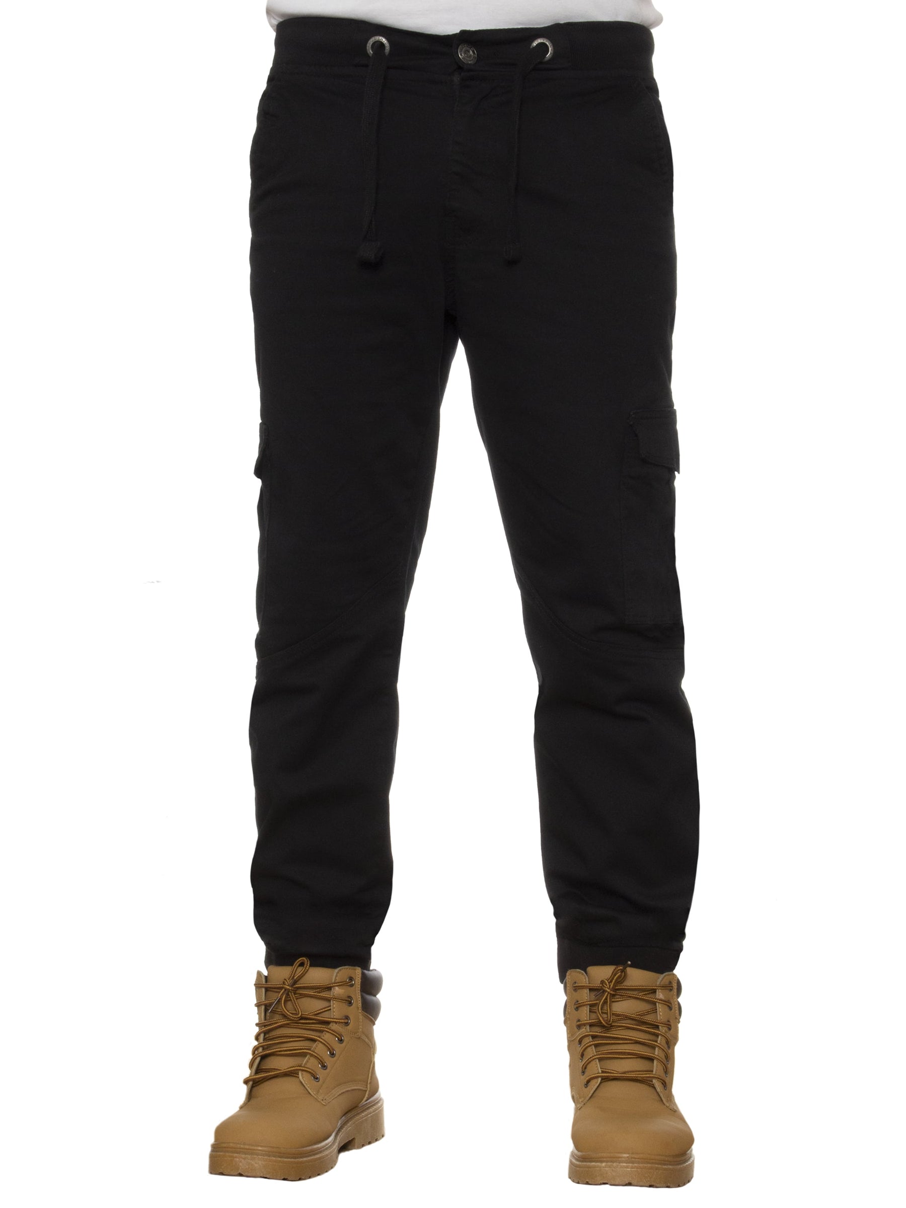 EZ413 Mens Cuffed Combat Basic Jeans | Enzo Designer Menswear ENZO RAWDENIM
