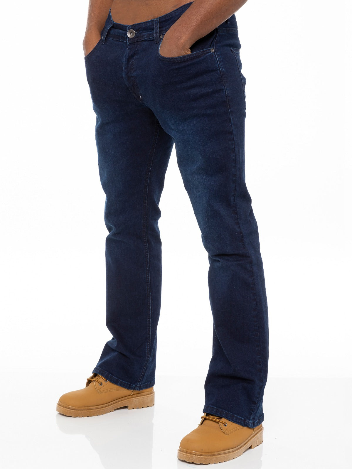 EZ401 Designer Mens Light Blue Bootcut Denim Jeans | Enzo Designer Menswear ENZO RAWDENIM