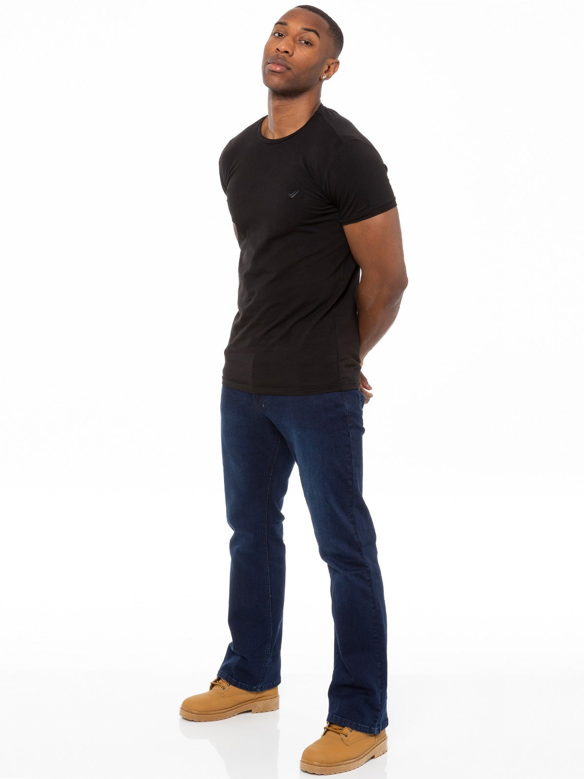 EZ401 Designer Mens Light Blue Bootcut Denim Jeans | Enzo Designer Menswear ENZO RAWDENIM