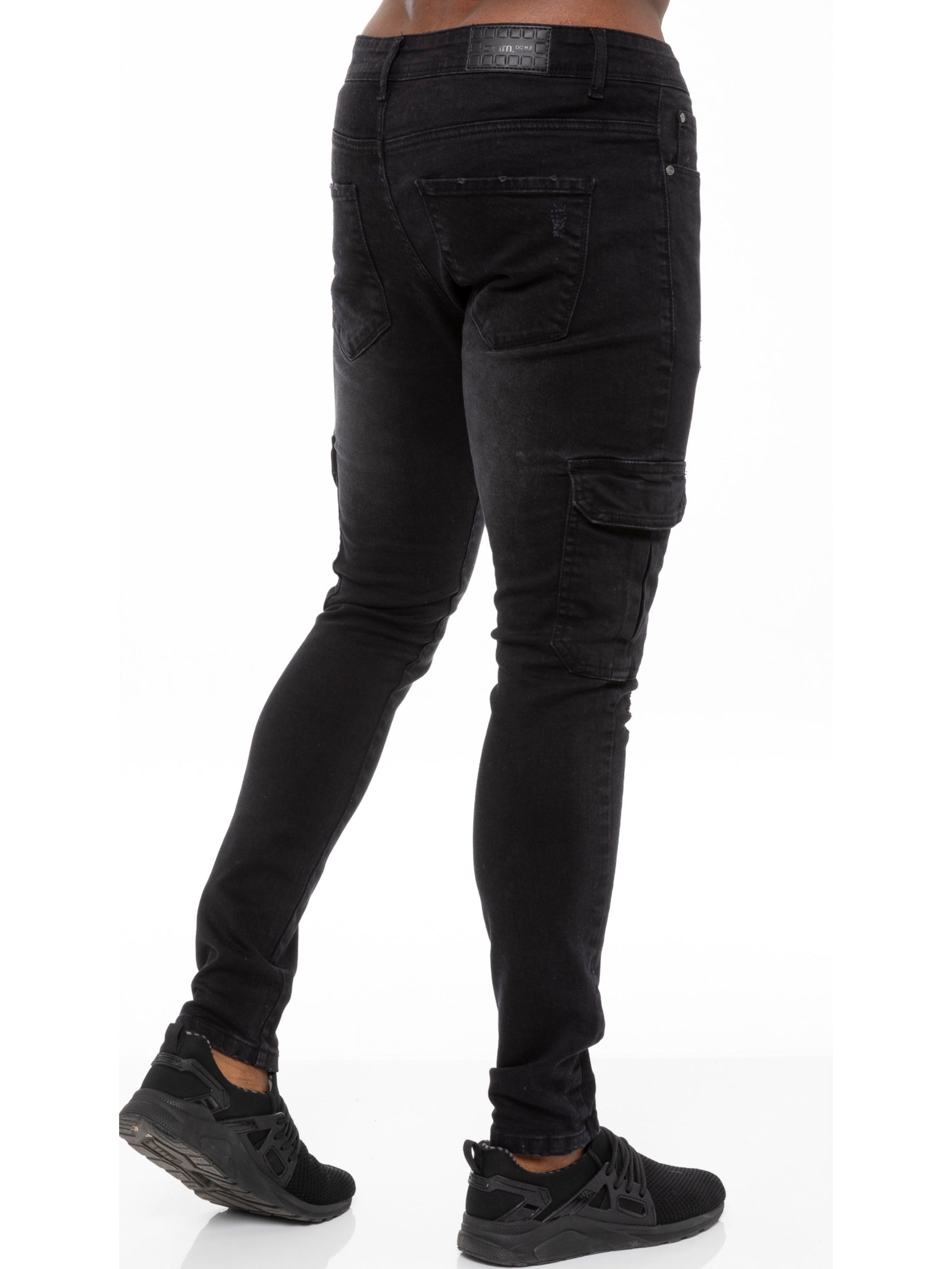 EZ411 Mens Skinny Stretch Distressed Denim Jeans | Enzo Designer Menswear ENZO RAWDENIM