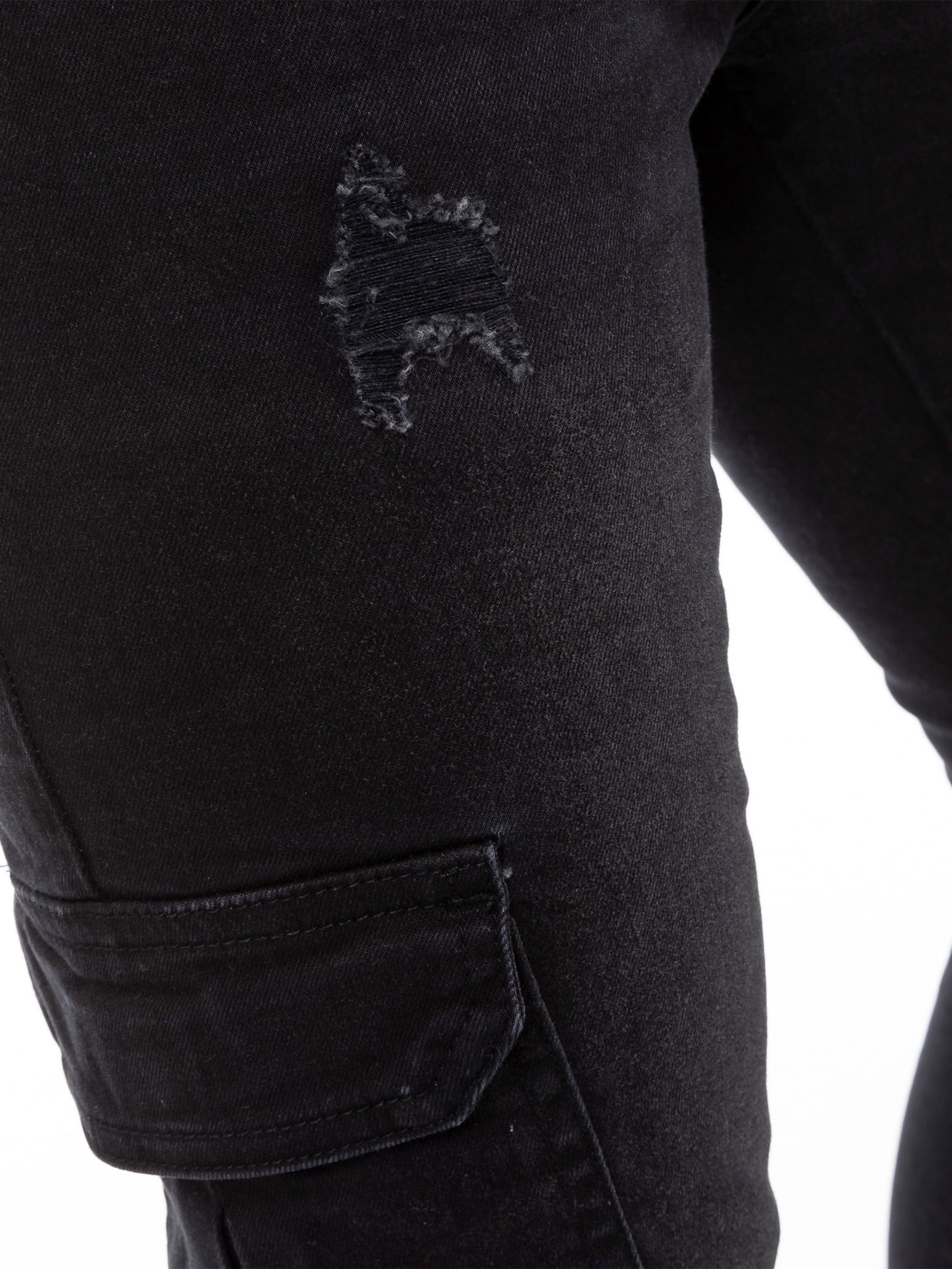 EZ411 Mens Skinny Stretch Distressed Denim Jeans | Enzo Designer Menswear ENZO RAWDENIM