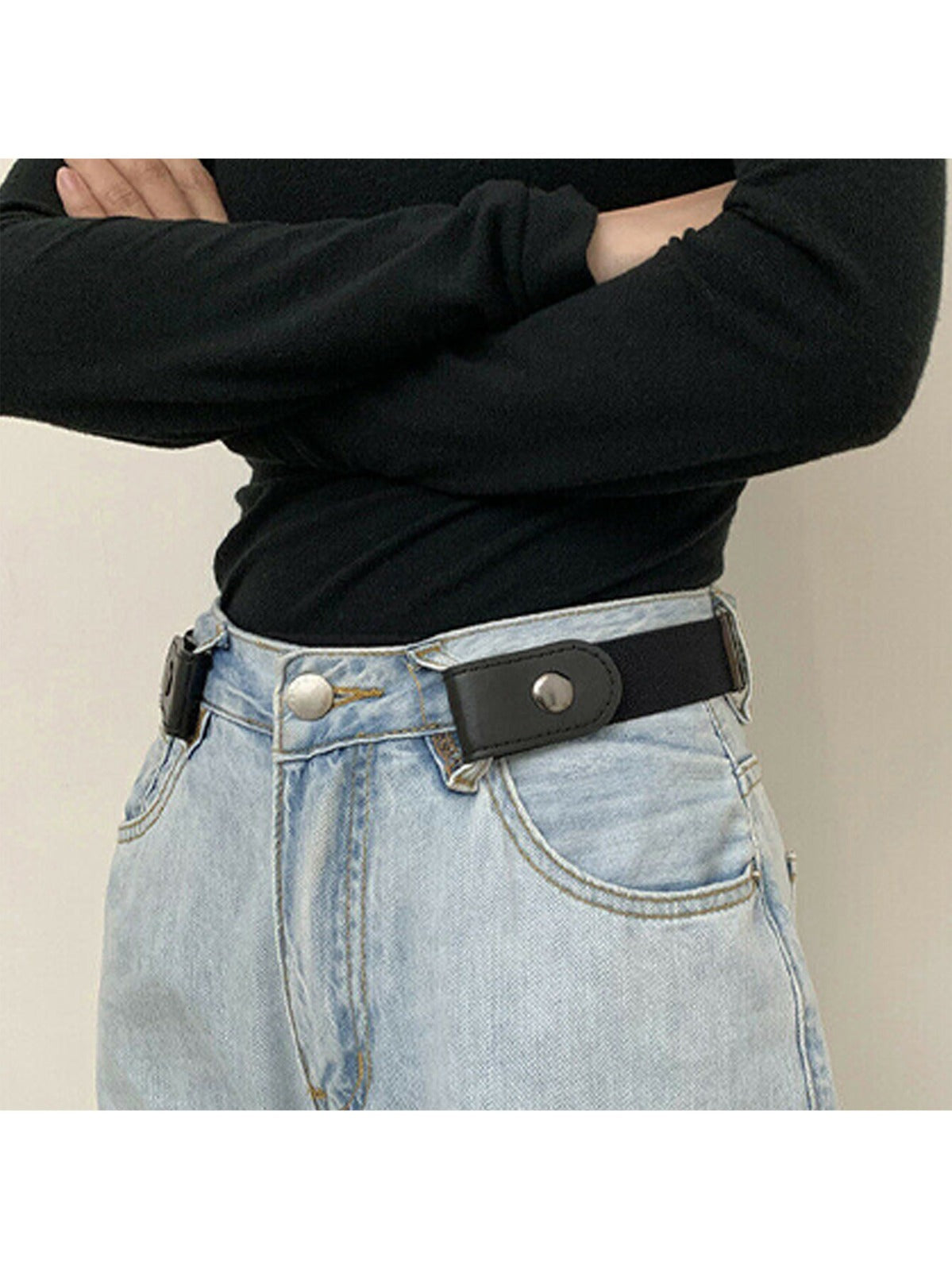 Unisex Buckle-Free Stretch Belt, Adjustable Elasticated No Buckle Belt,  Invisible Belt For Jeans, Trousers, Shorts, Western Outfits